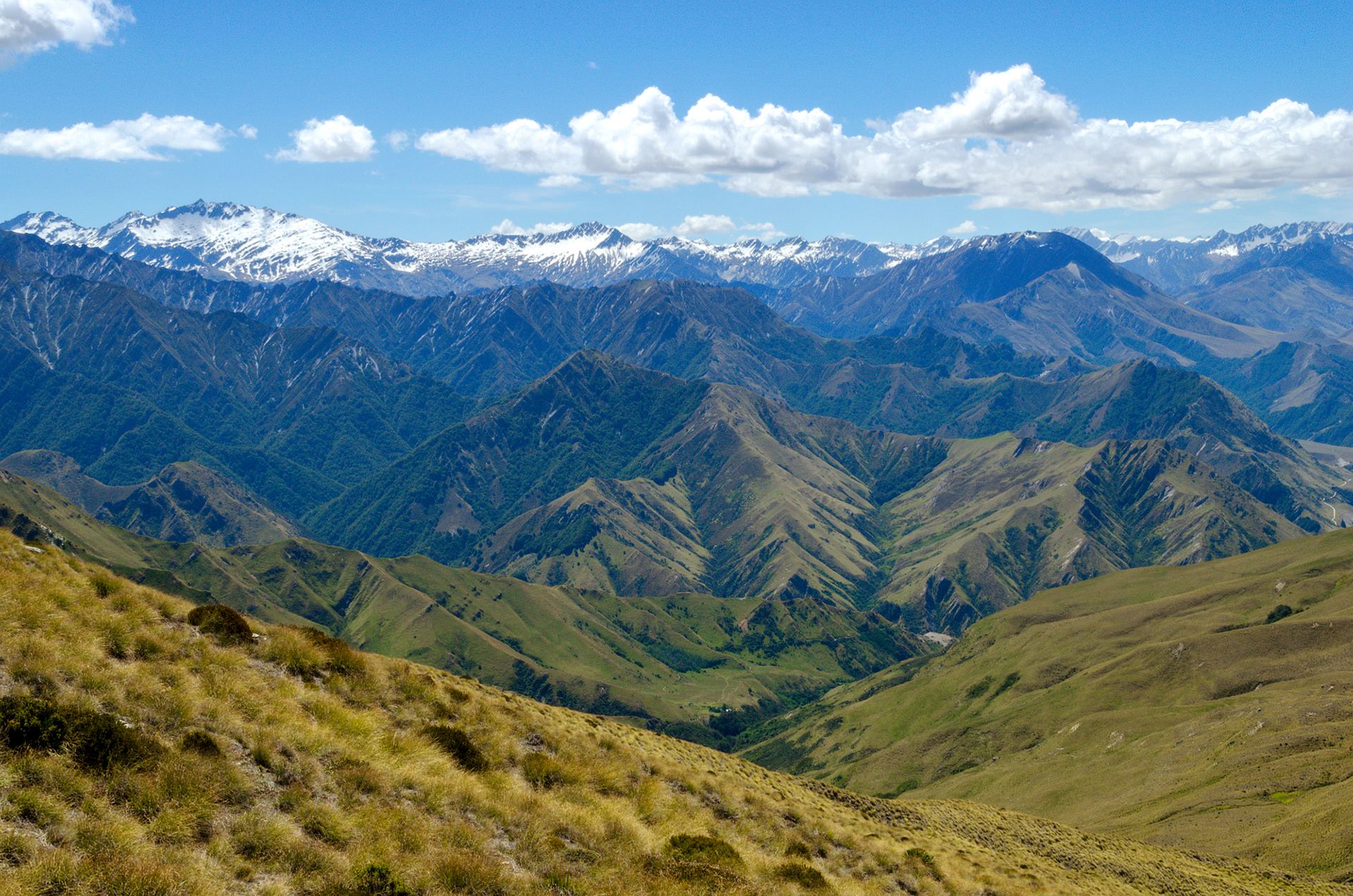 The Richardson mountains seen from the Ben Lomond track in Queenstown, New Zealand