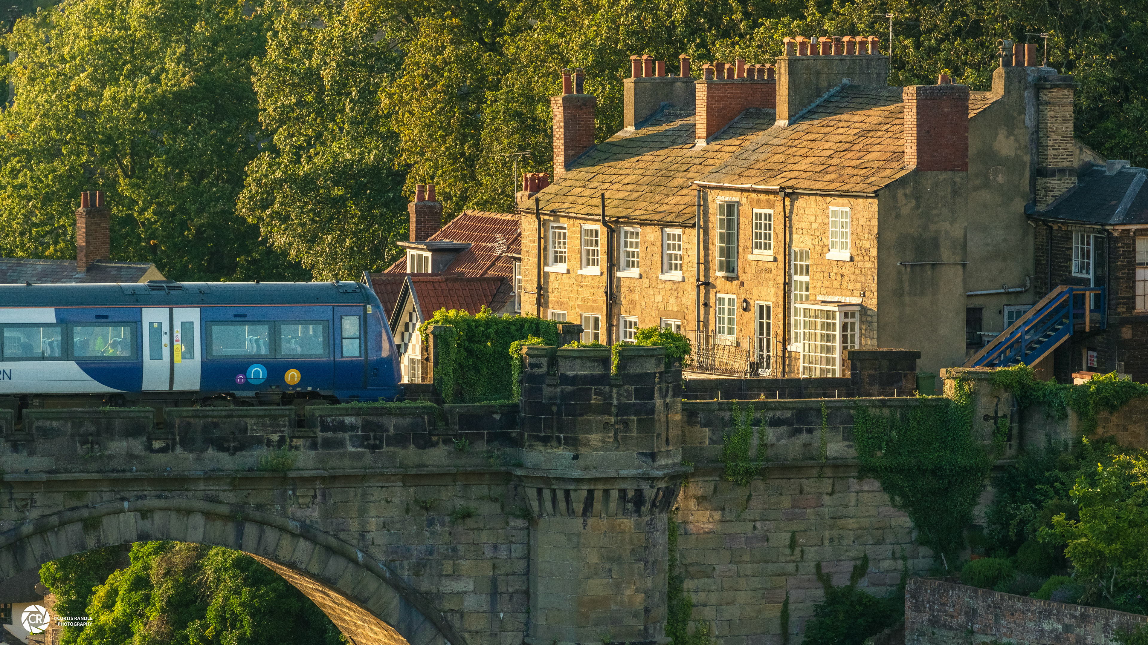 View of Houses with Train from Knaresborough Castle