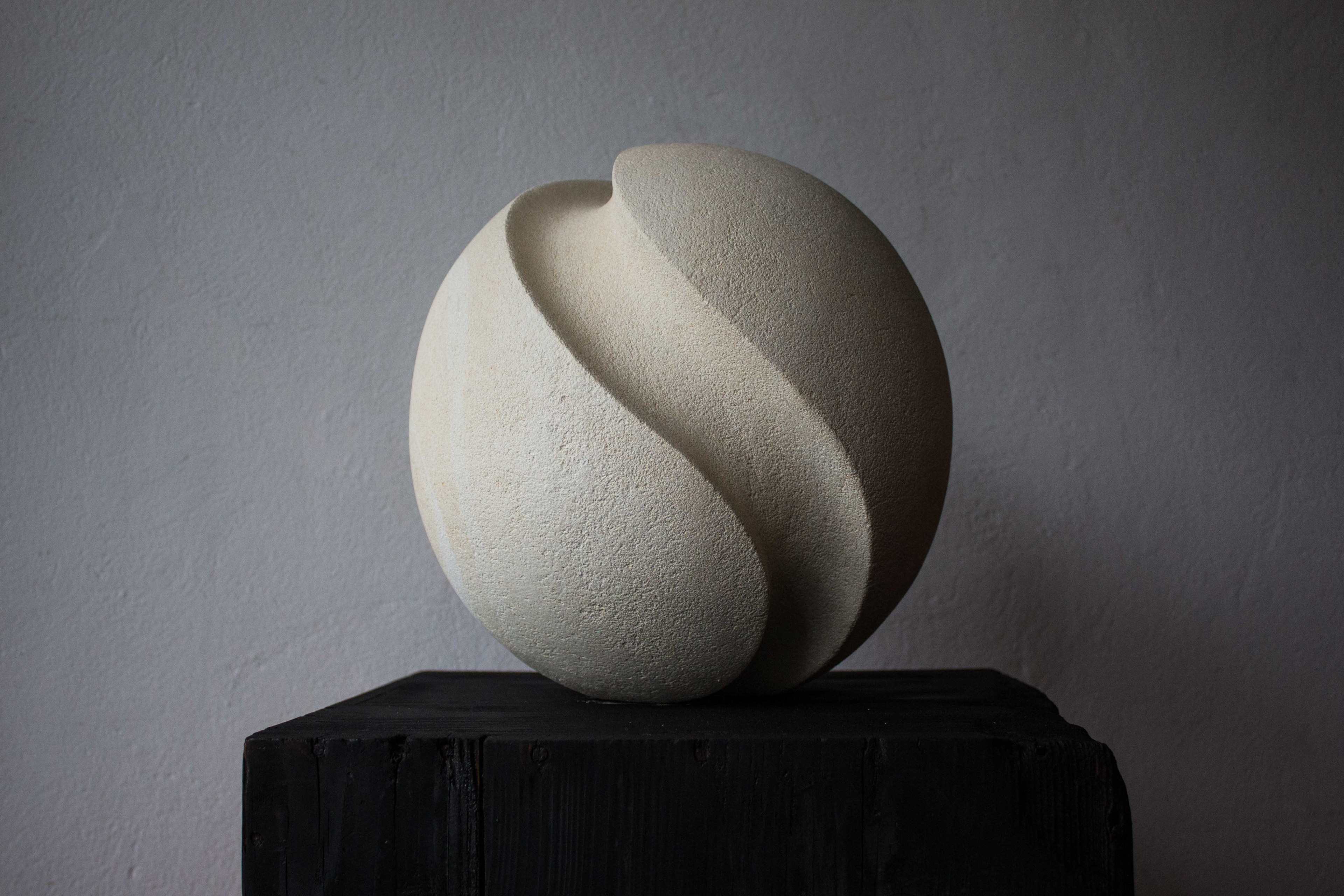Sphere, 2024, limestone, 400 x 400 x 400mm, Darcy Shilton