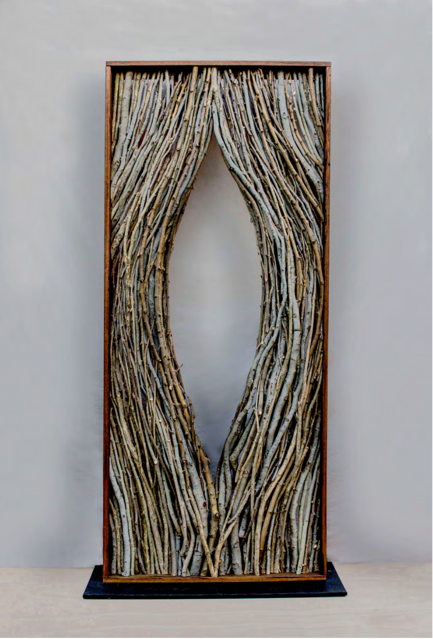 Portal II, 2025, raw wood, copper, recycled messmate, birch ply, 2060 x 1000 x 400mm, Darcy Shilton