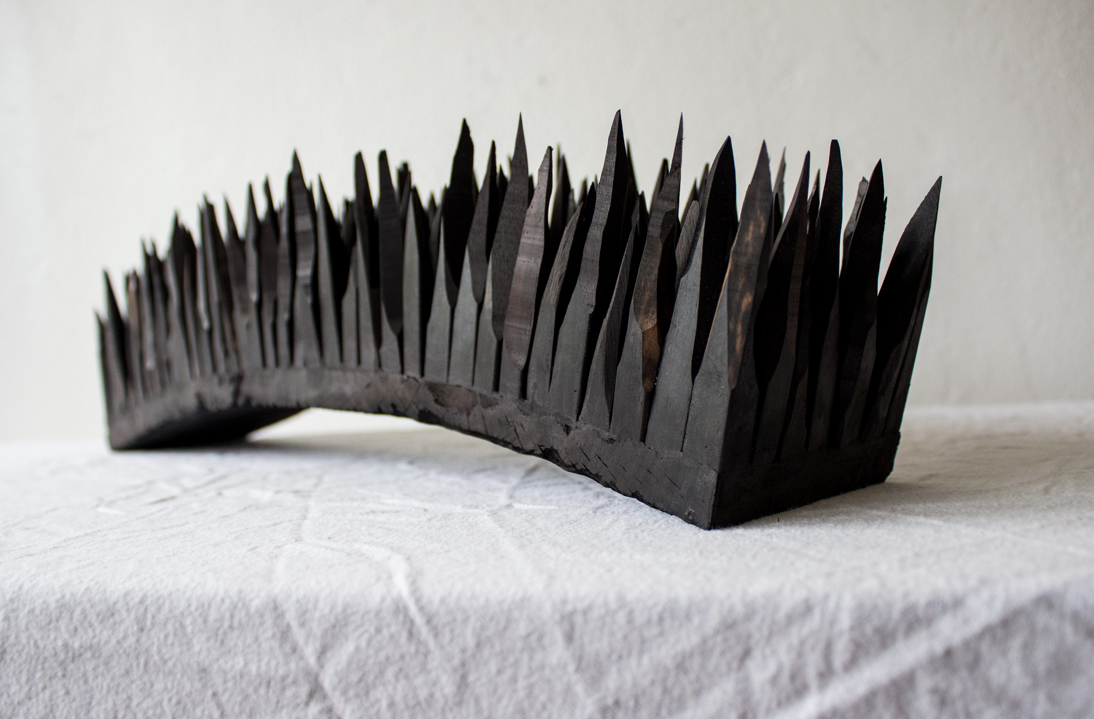 Splinters, 2024, pine, ebony, 500 x 150 x 150mm, Darcy Shilton