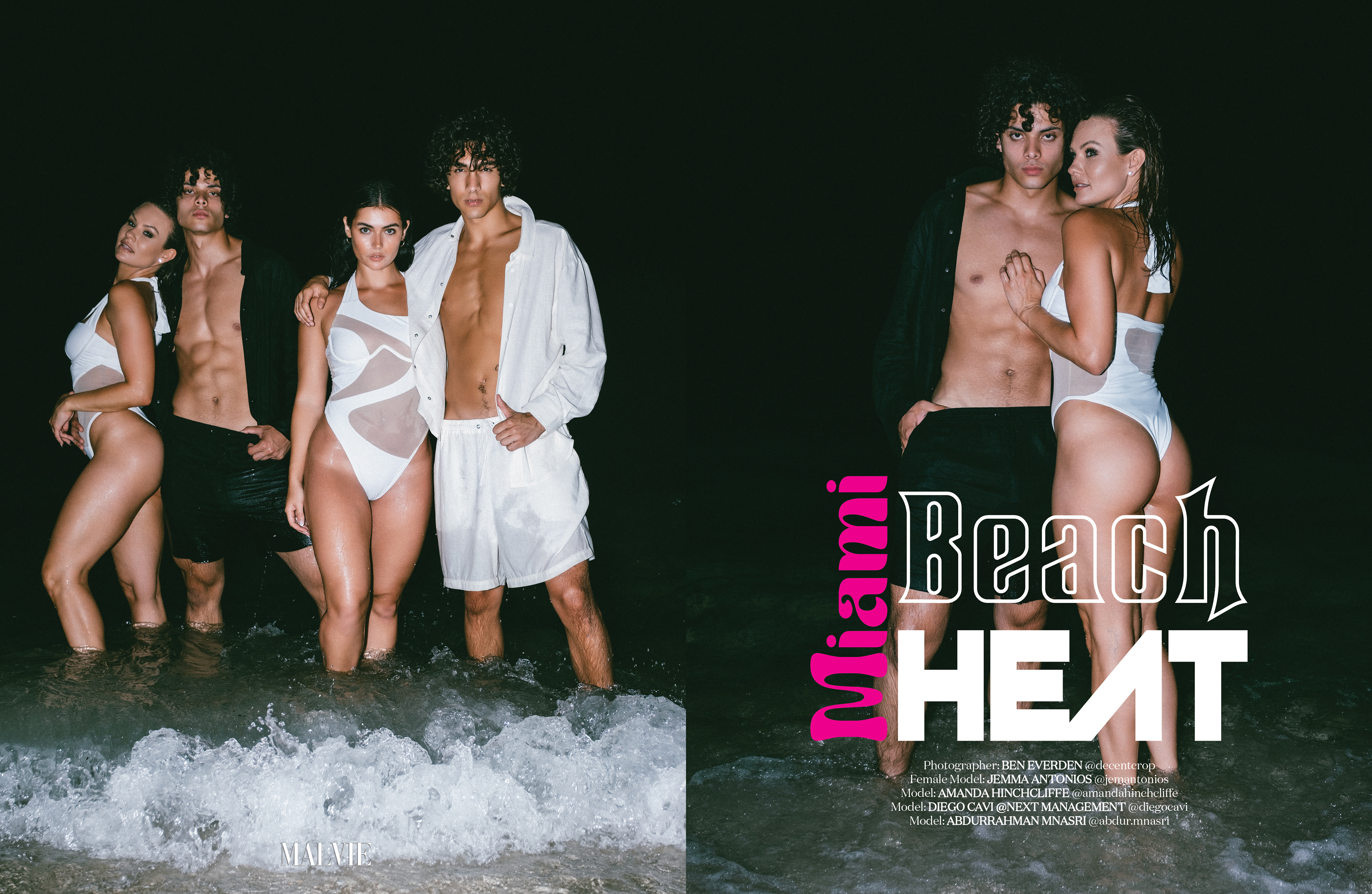 Abdur Mnasri, Diego Cavi, Jemma Antonios and Amanda Hinchcliffe for Malvie Magazine