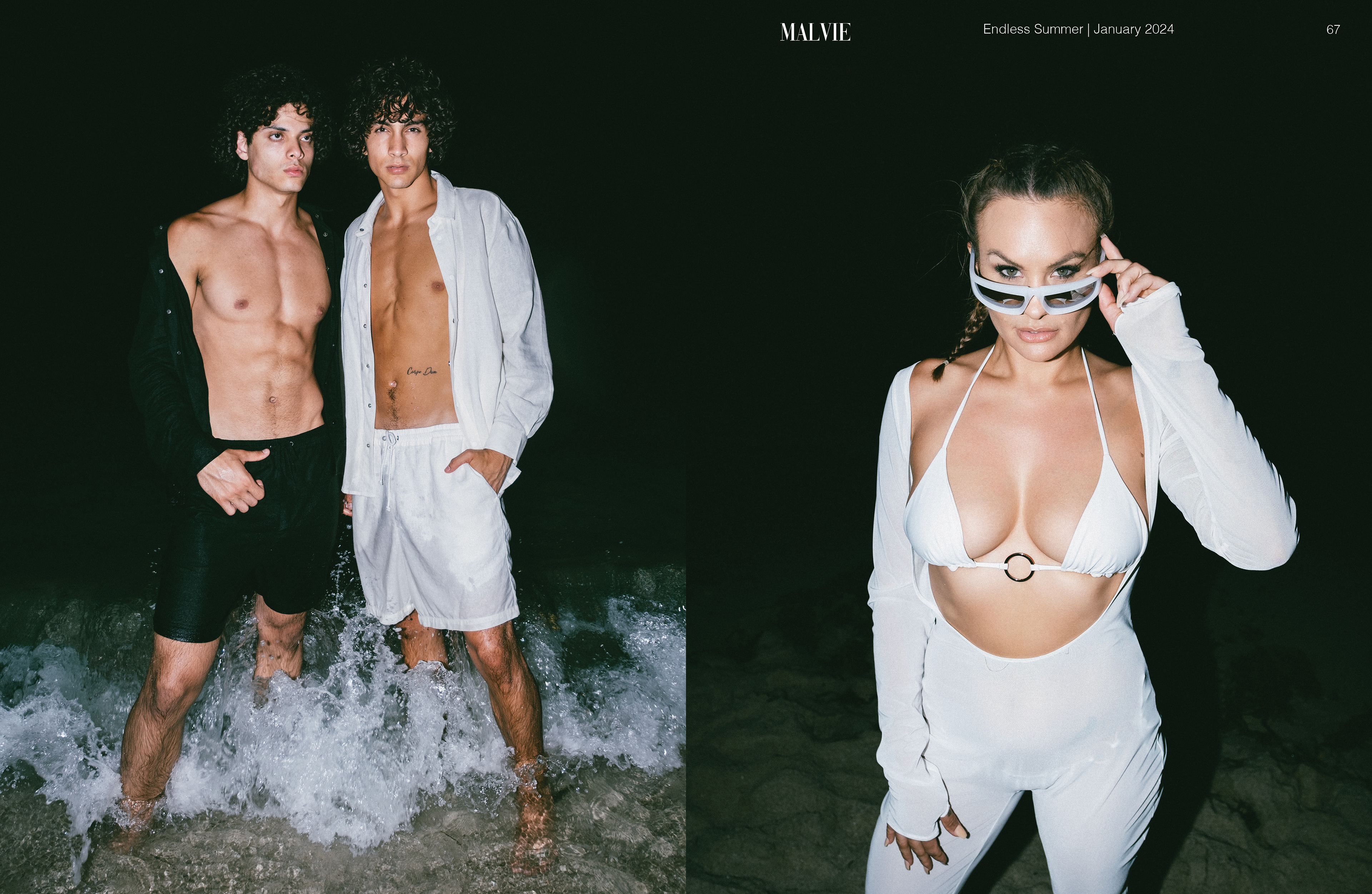 Abdur Mnasri, Diego Cavi and Amanda Hinchcliffe for Malvie Magazine