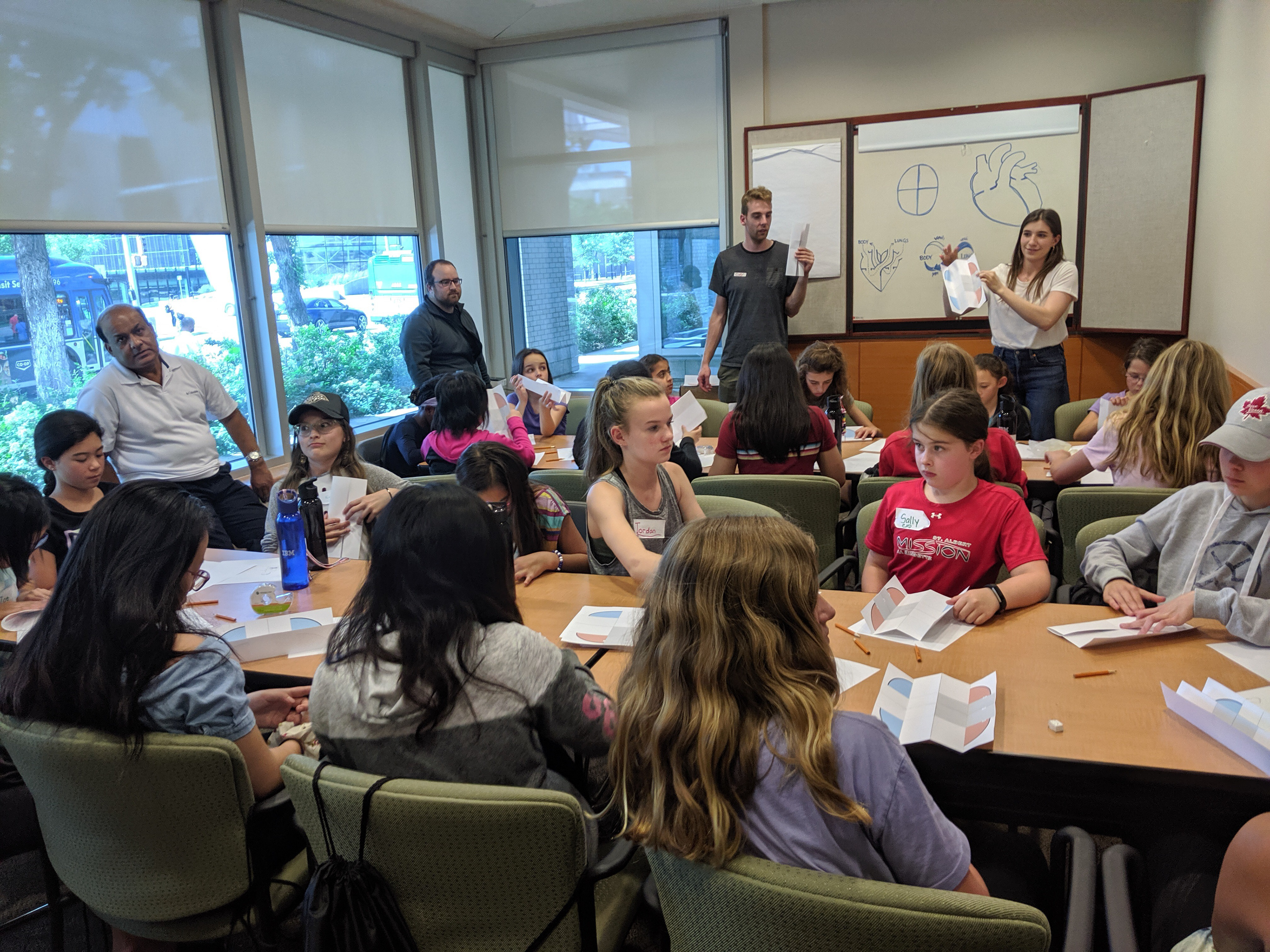 Heart origami for a Girls STEM camp workshop.