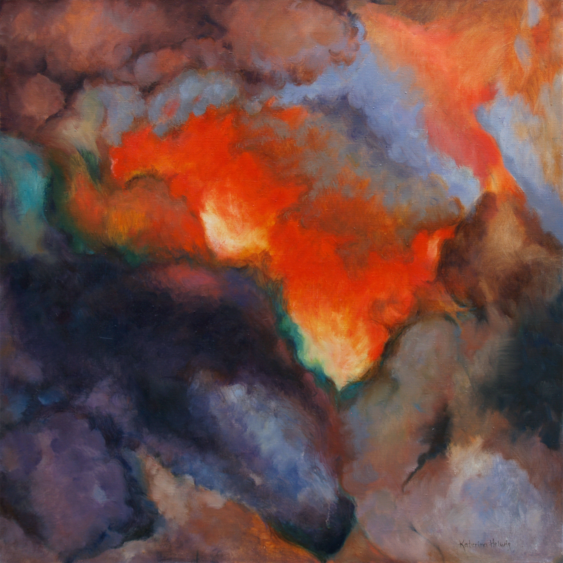 Composition. Oil on canvas, 80x80 cm. Circa 2009.