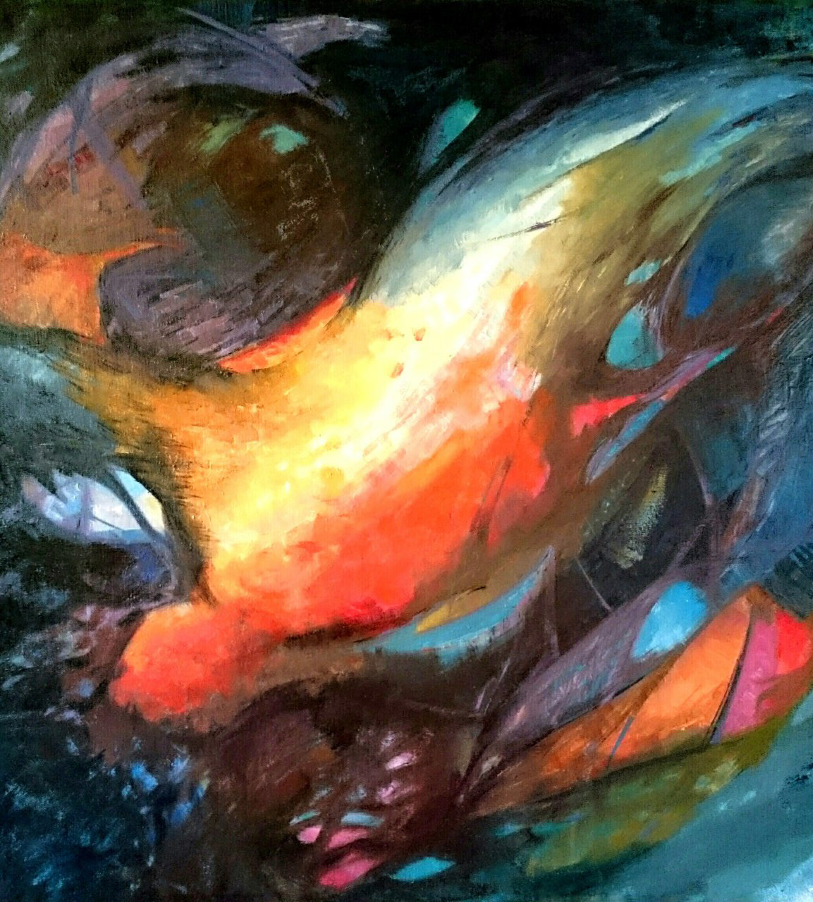 Composition. Oil on canvas, 70x80 cm. Circa 2009.