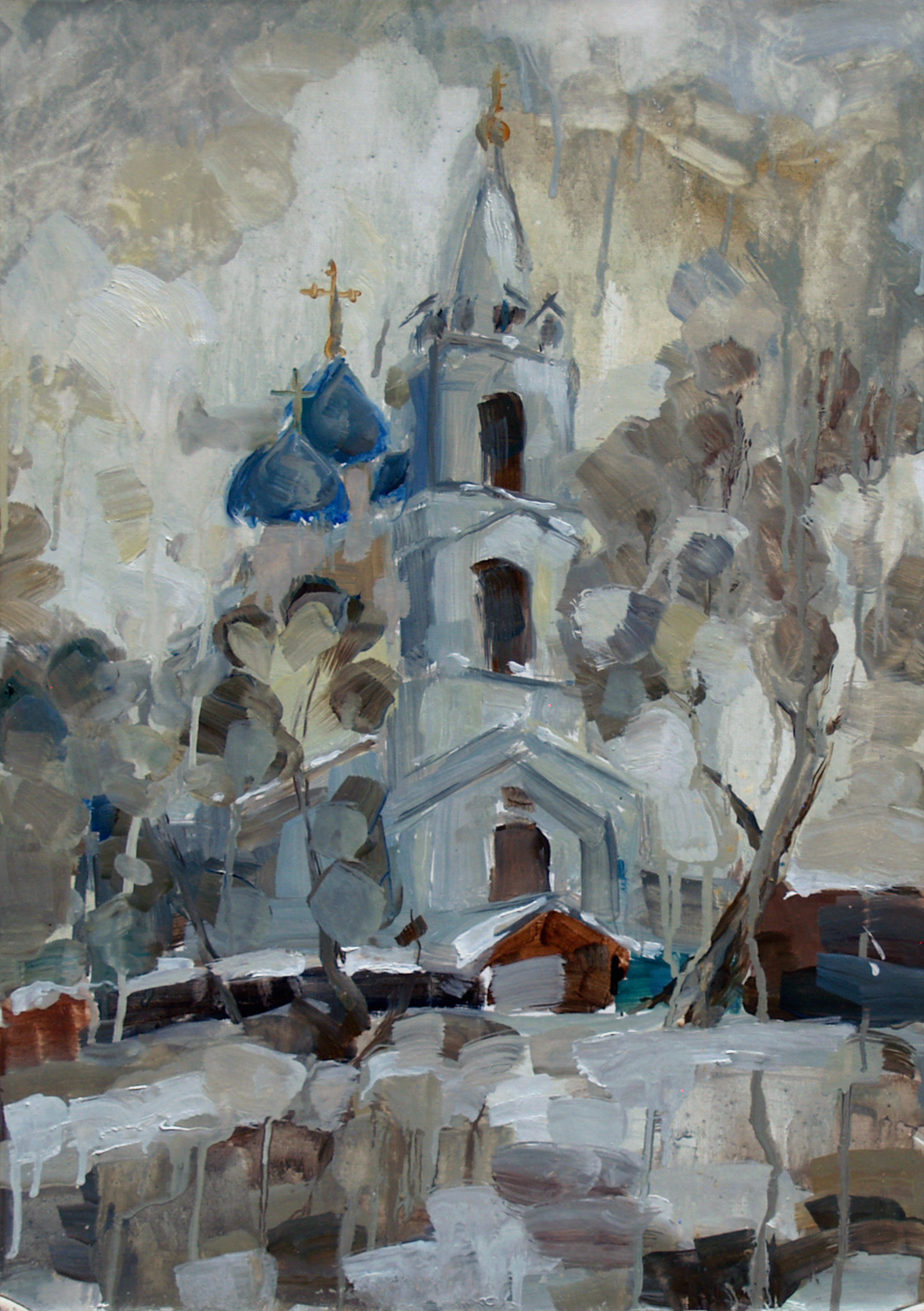 Autumn in Pushkino. Oil on cardboard, 30x40 cm. Circa 2009.