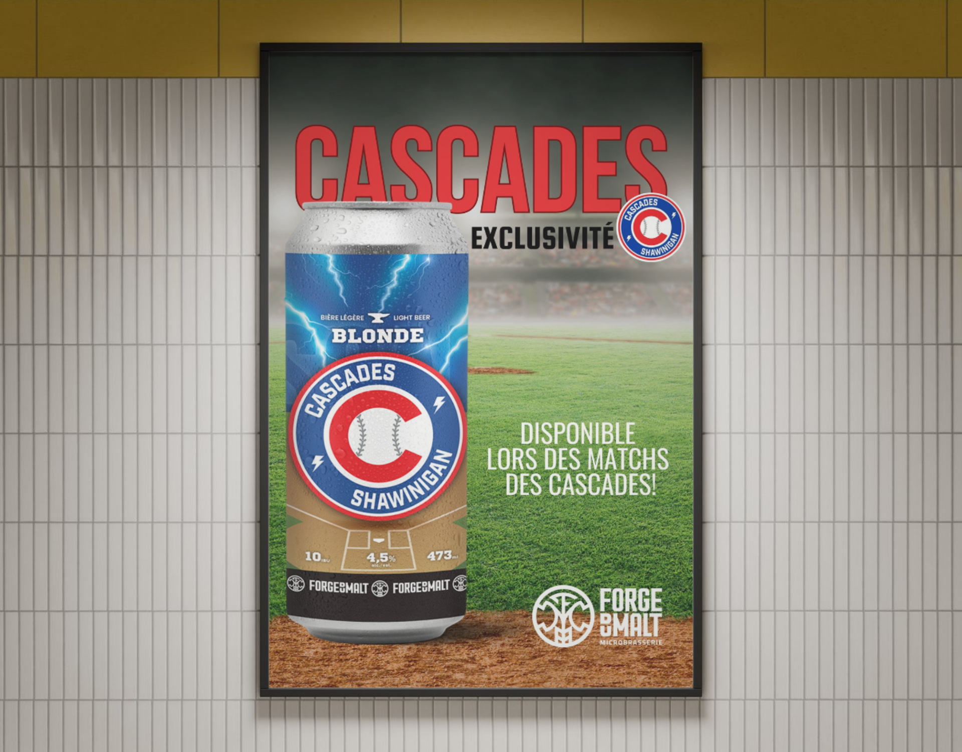 Création d’une affiche promotionnelle pour La Forge du Malt afin de mettre en valeur la bière exclusive disponible lors des matchs des Cascades de Shawinigan.