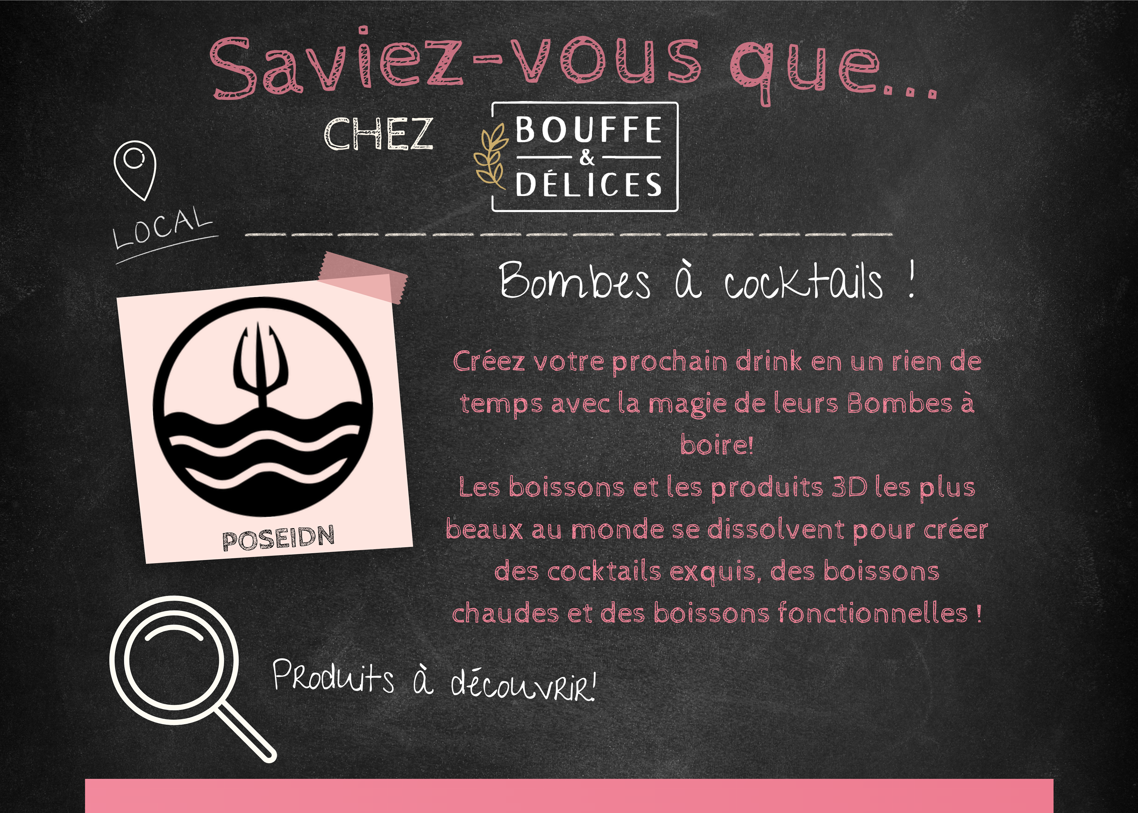  Affiche promotionnelle: bombes à cocktails Poseidon.
