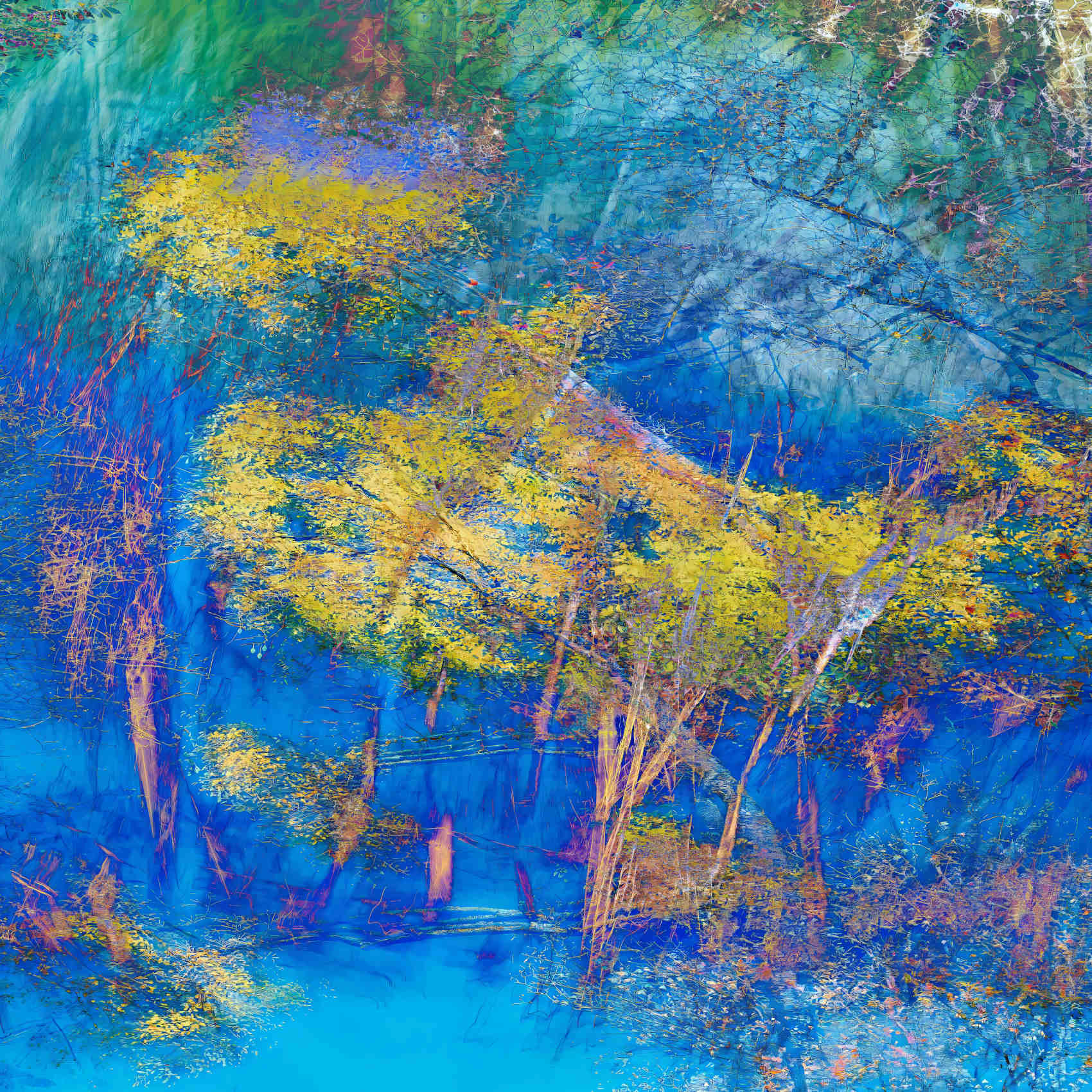 Between Worlds II fine art photography. Shamanic journey inspired abstract nature scene, painting with the camera technique showing shifting boundaries between dimensions, no Photoshop.