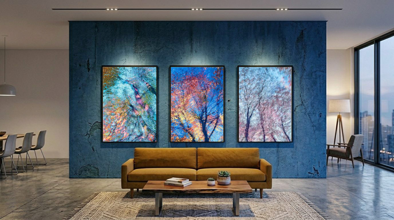 Abstract forest wall art created with an original in-camera photography technique by Oleksandr Shapovalov