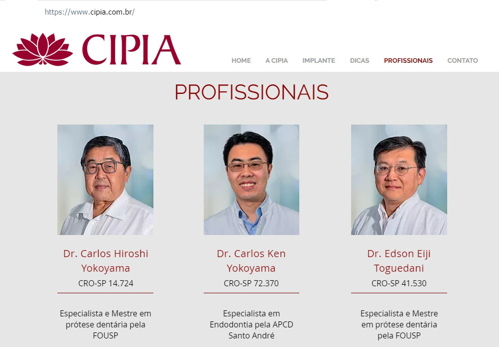 Site CIPIA - retratos de integrantes da equipe