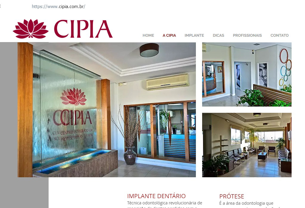 Site CIPIA - fotos dos ambientes da clínica