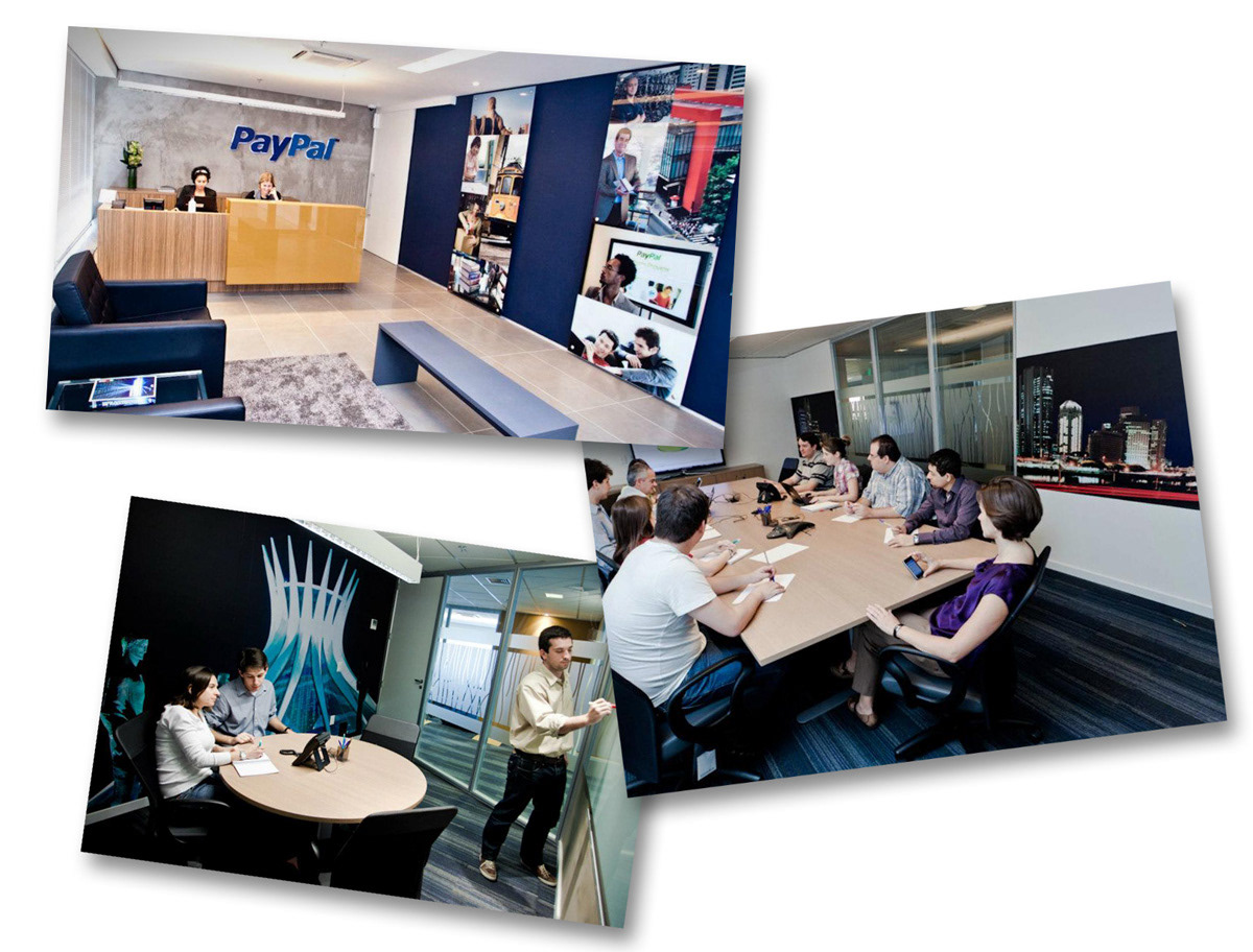 Recepção e salas de reunião da PayPal do Brasil, na Avenida Paulista - fotos urbanas de São Paulo, Brasília e Rio de Janeiro
