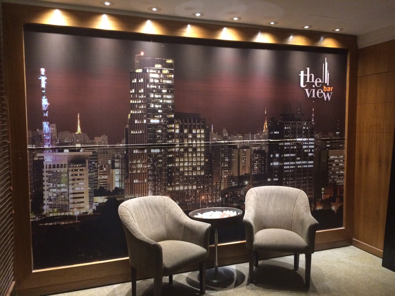 Hall de entrada do "The View Bar", na Avenida Paulista