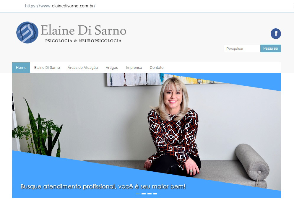 Site Dra. Elaine Di Sarno - retratos e ambientes do consultório