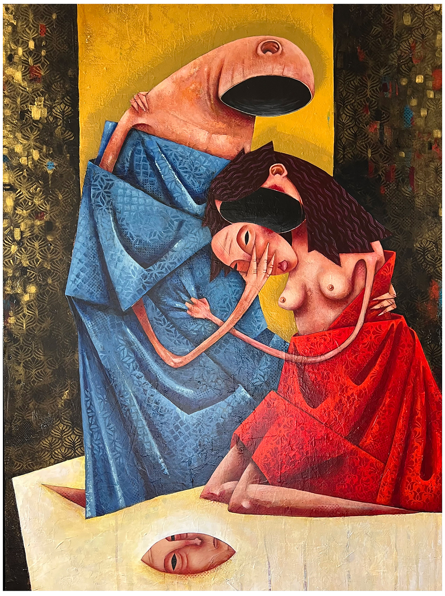 at the end of the day  30x40  mixed media on canvas