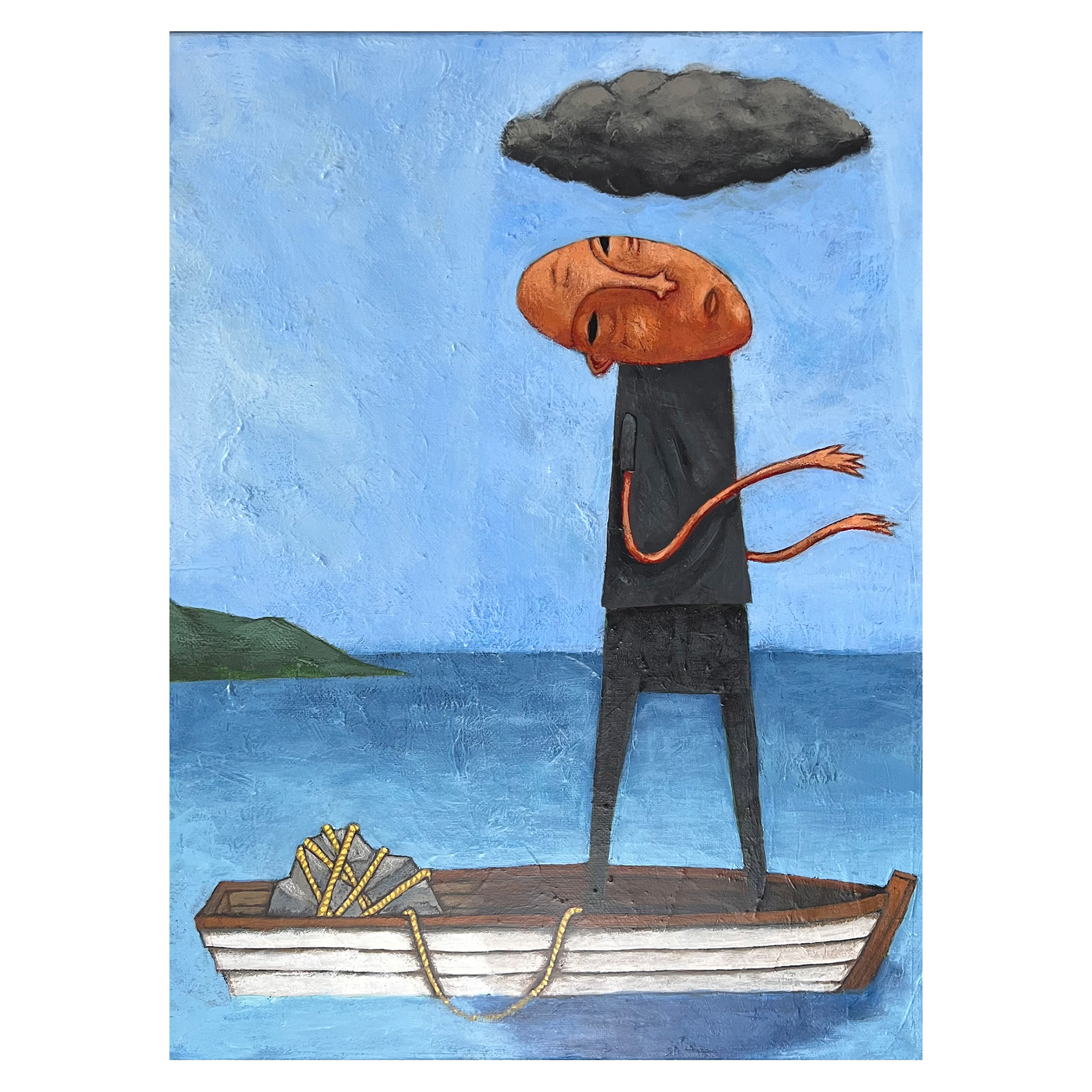 it gets worse before it gets worse  12x16  mixed media on canvas