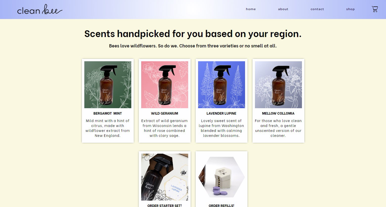 Clean bee product selection