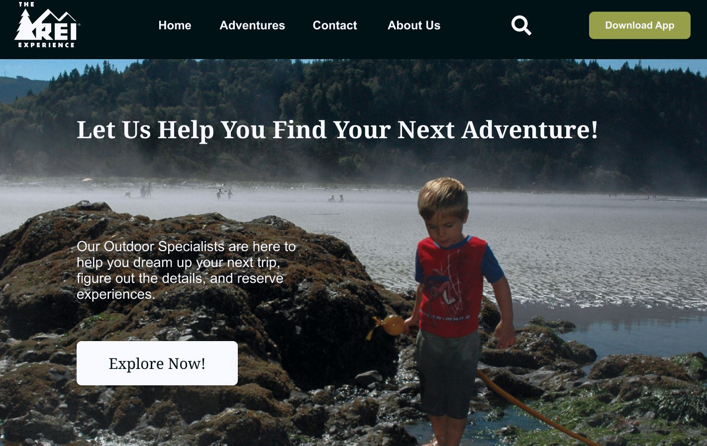 Landing Page Exploring adventure packages