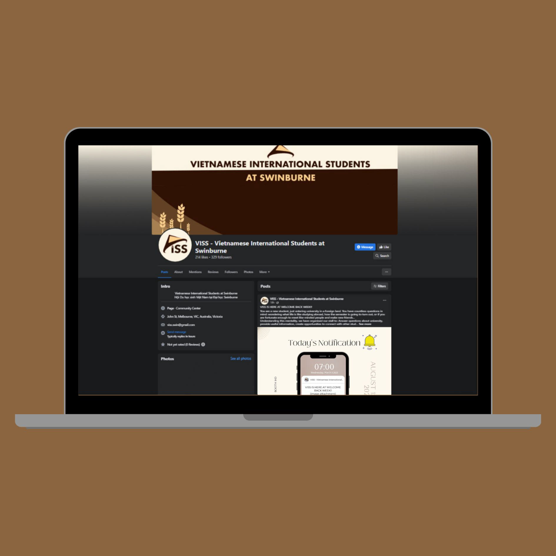 Facebook Page Mockup on Computer