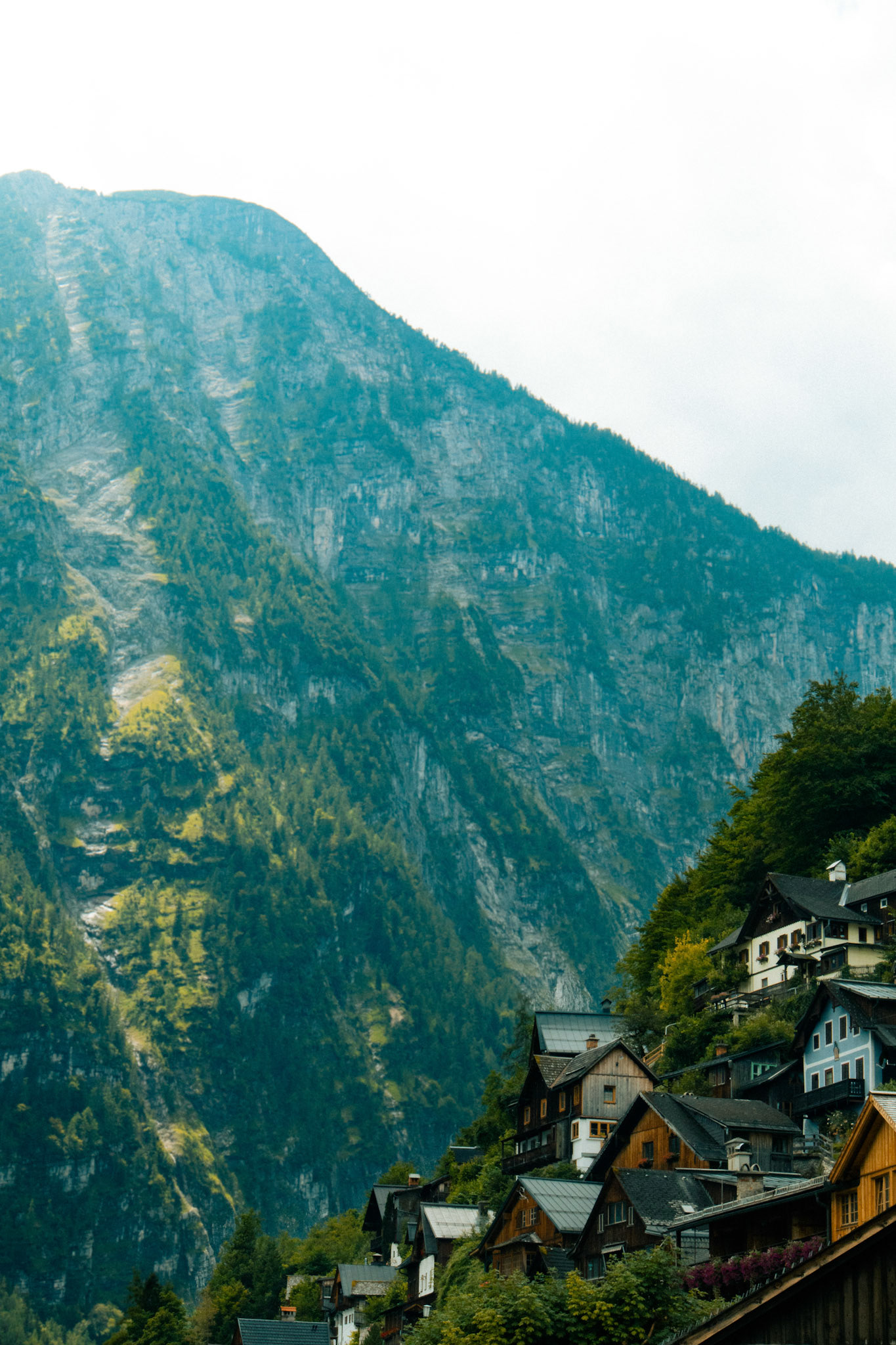 Mountain and buildings