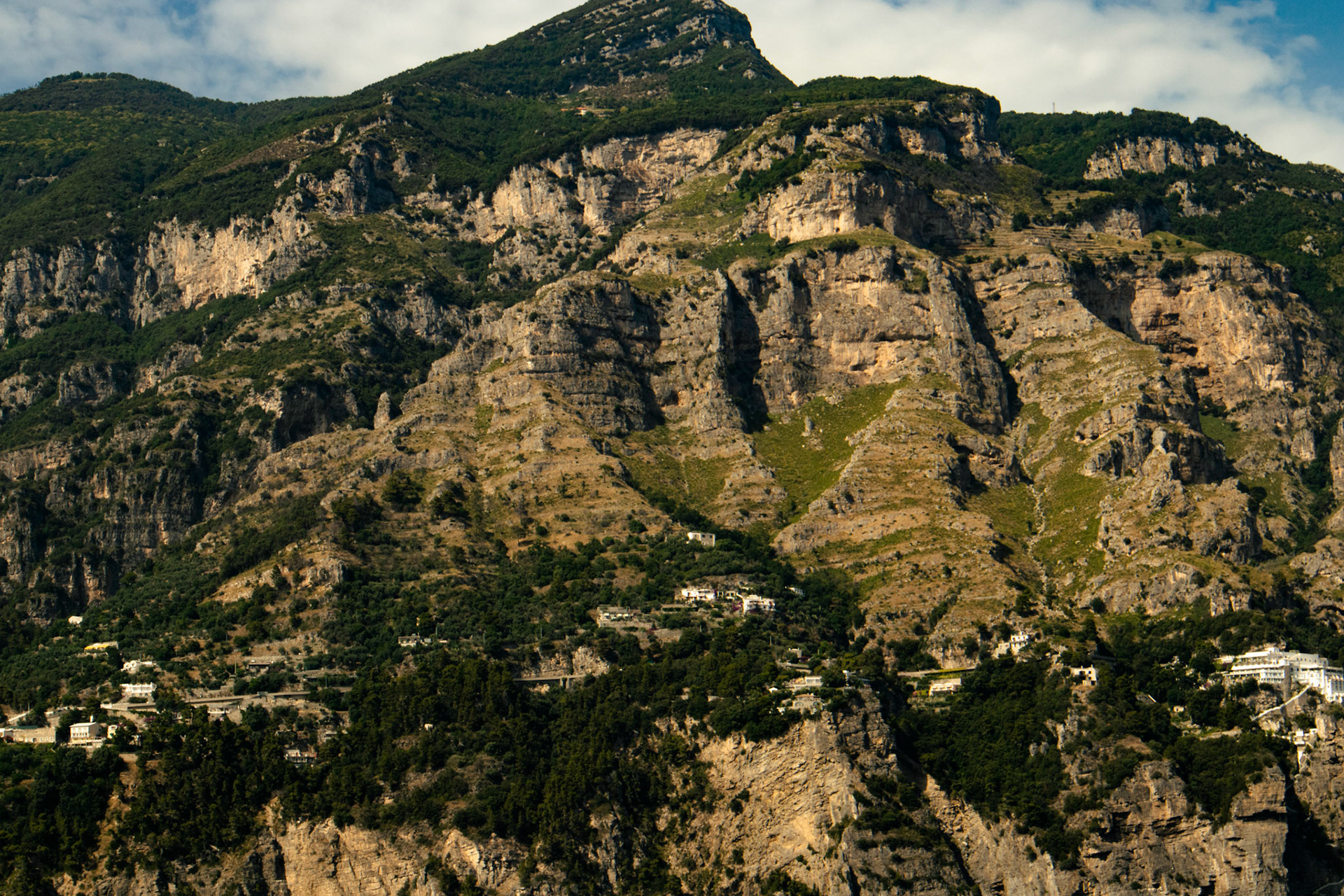 View of Amalfi Coast from ferry