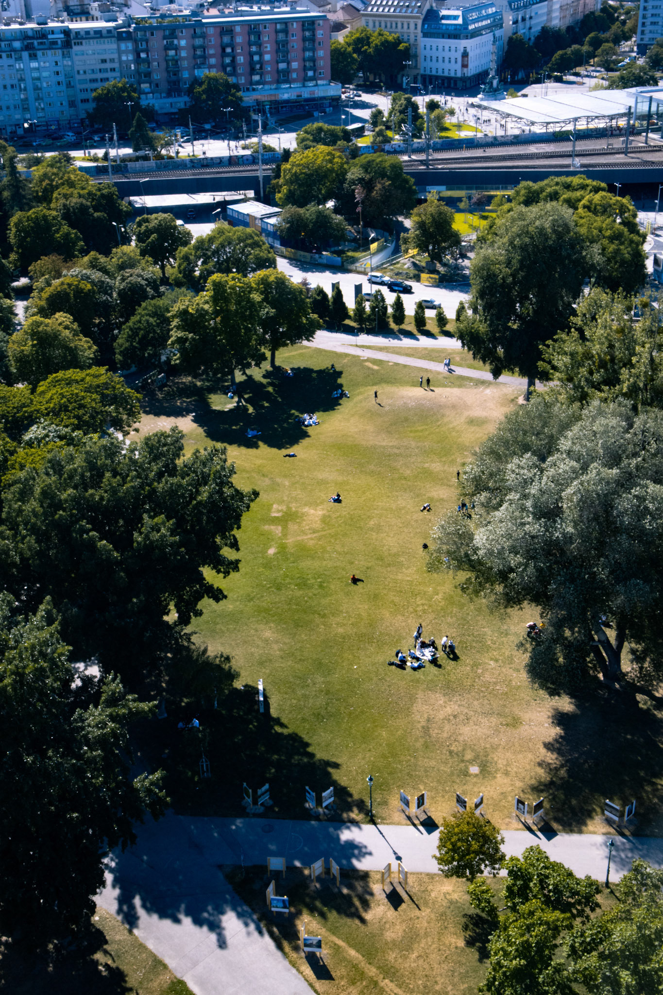 View of Prater commons from Riesenrad