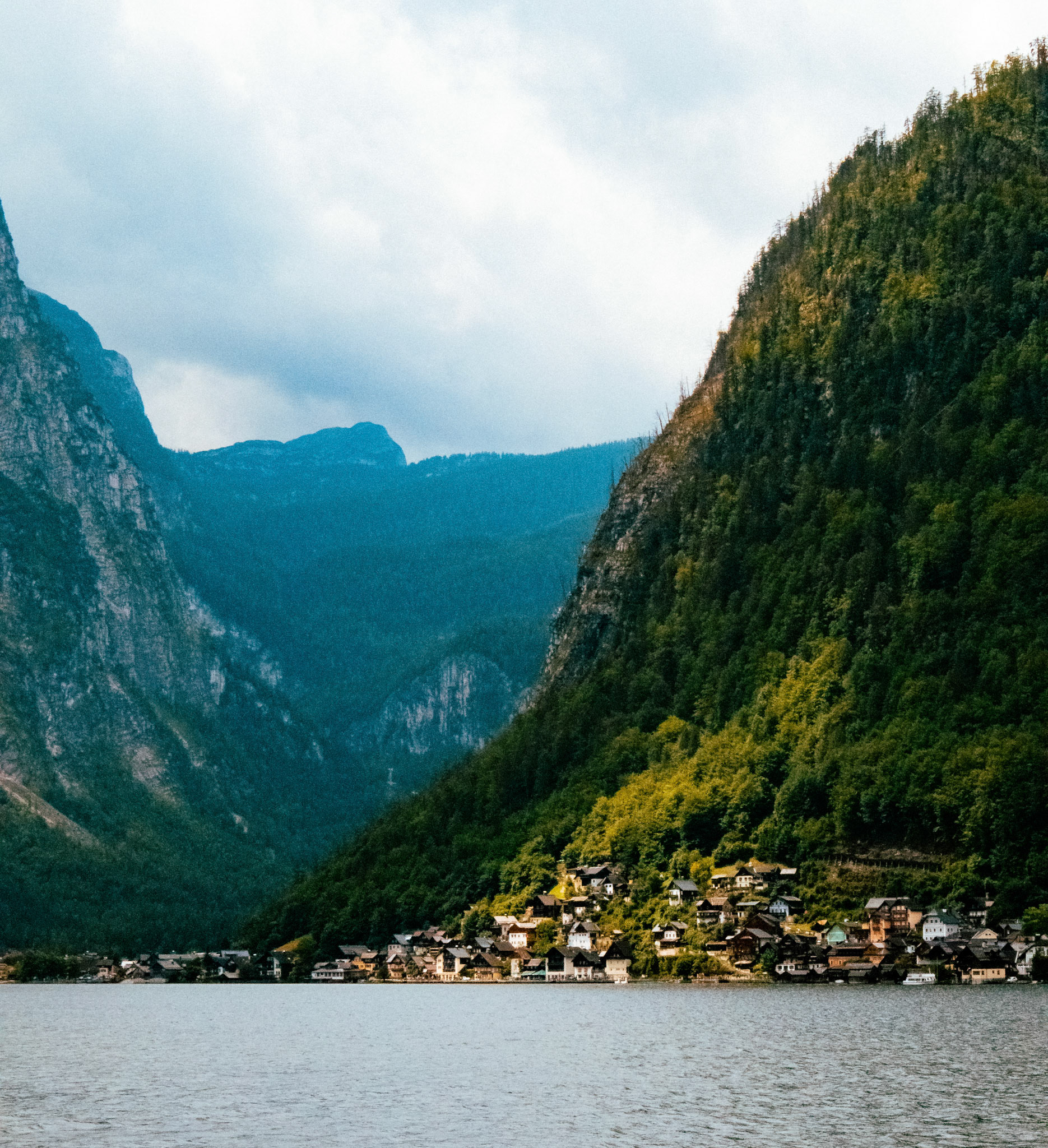 Hallstatt bathed in sunlight