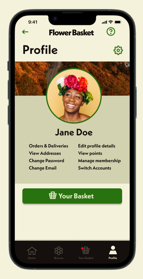 Profile page