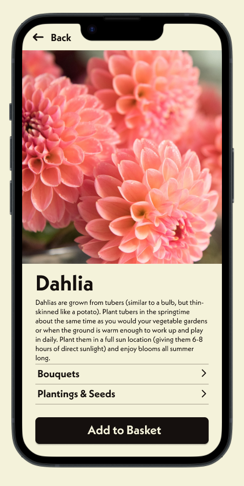 Product Information page