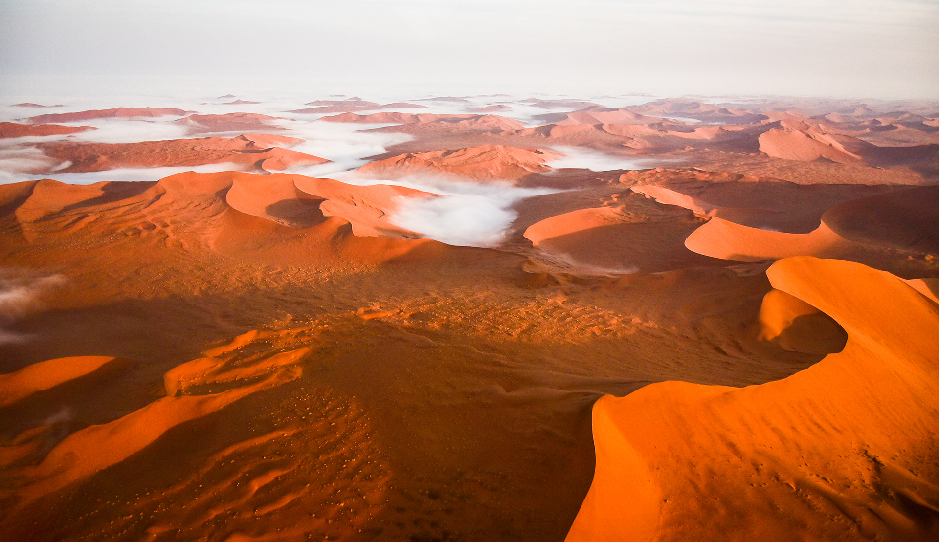 Sea fog over the Namib desert