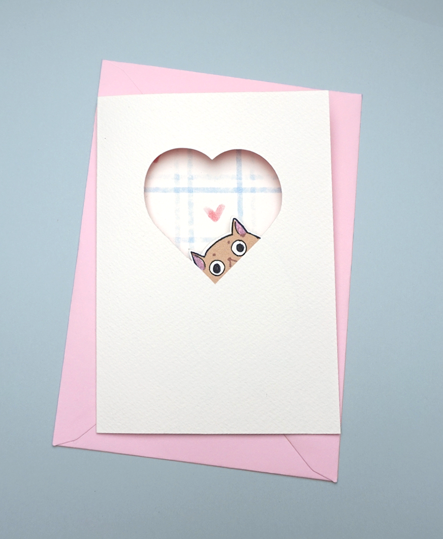 Kätzchen im Herz - Geburtstagskarte