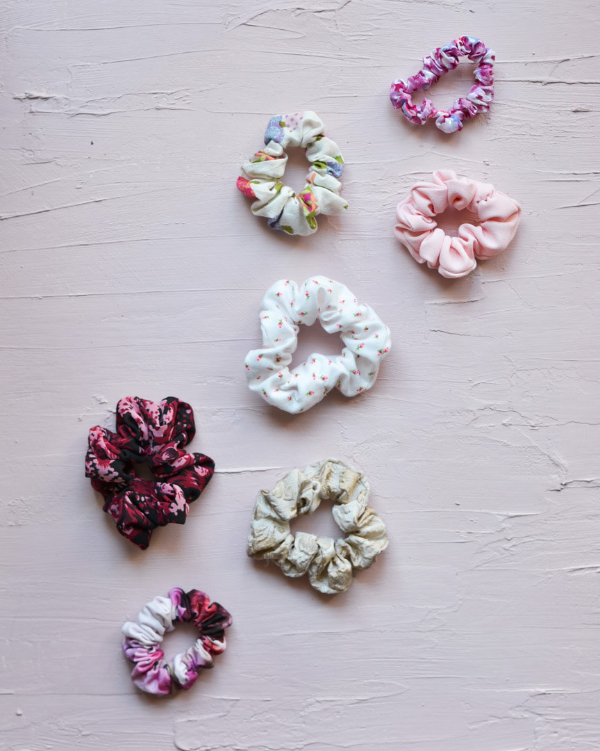 Recycled Fabric Scrunchies