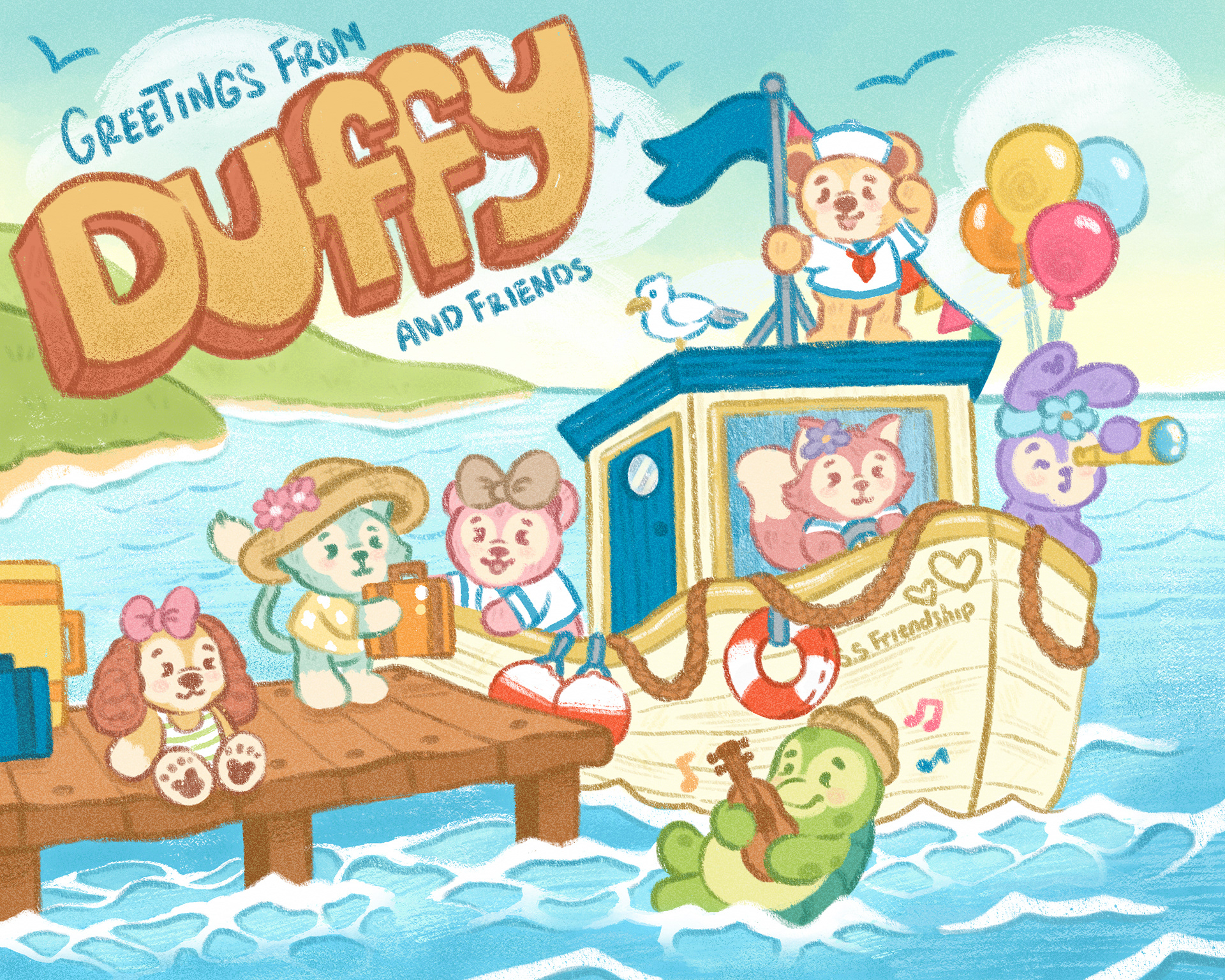 Duffy and Friends Cruise Postcard