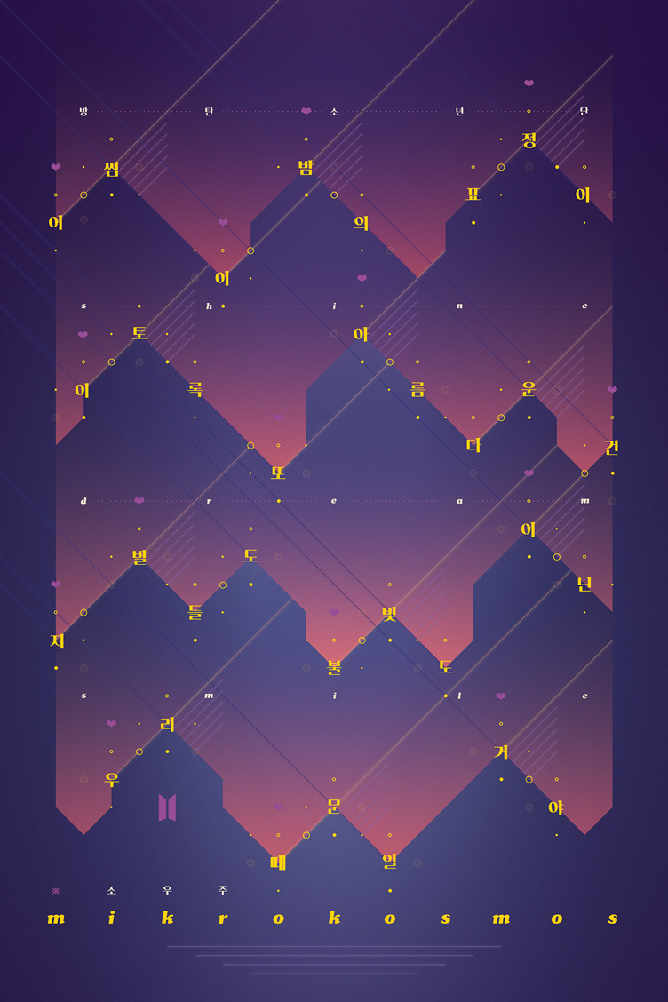 ‘소우주 (Mikrokosmos)‘ Lyric Poster - 24" x 36" // Cosmos version