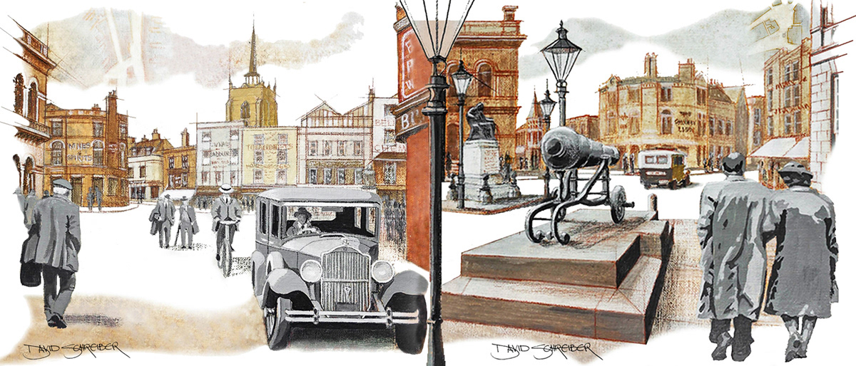 THESE TWO VIEWS OF TINDAL SQUARE ARE A SINGLE IMAGE