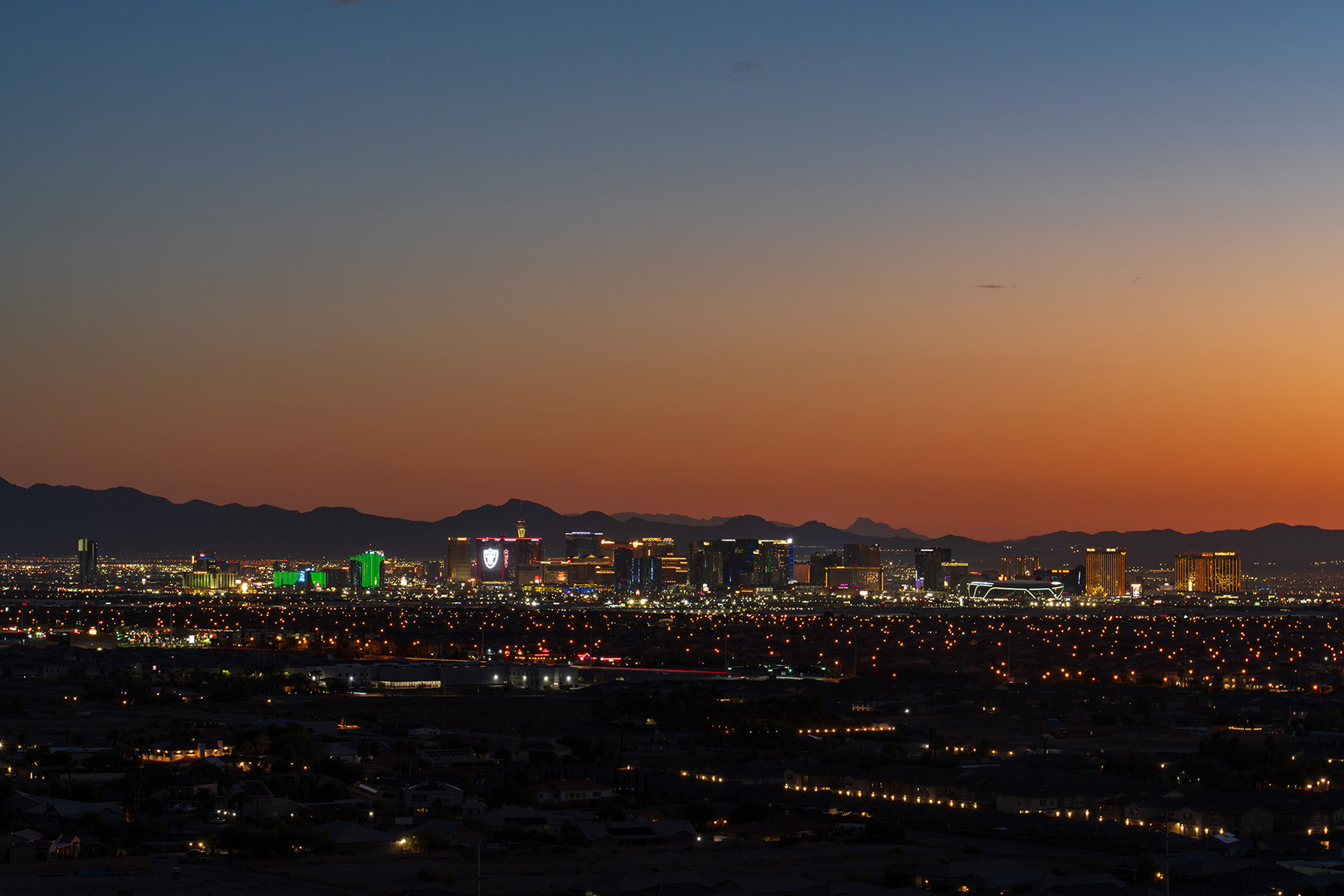 Las Vegas Strip in pre-dawn light