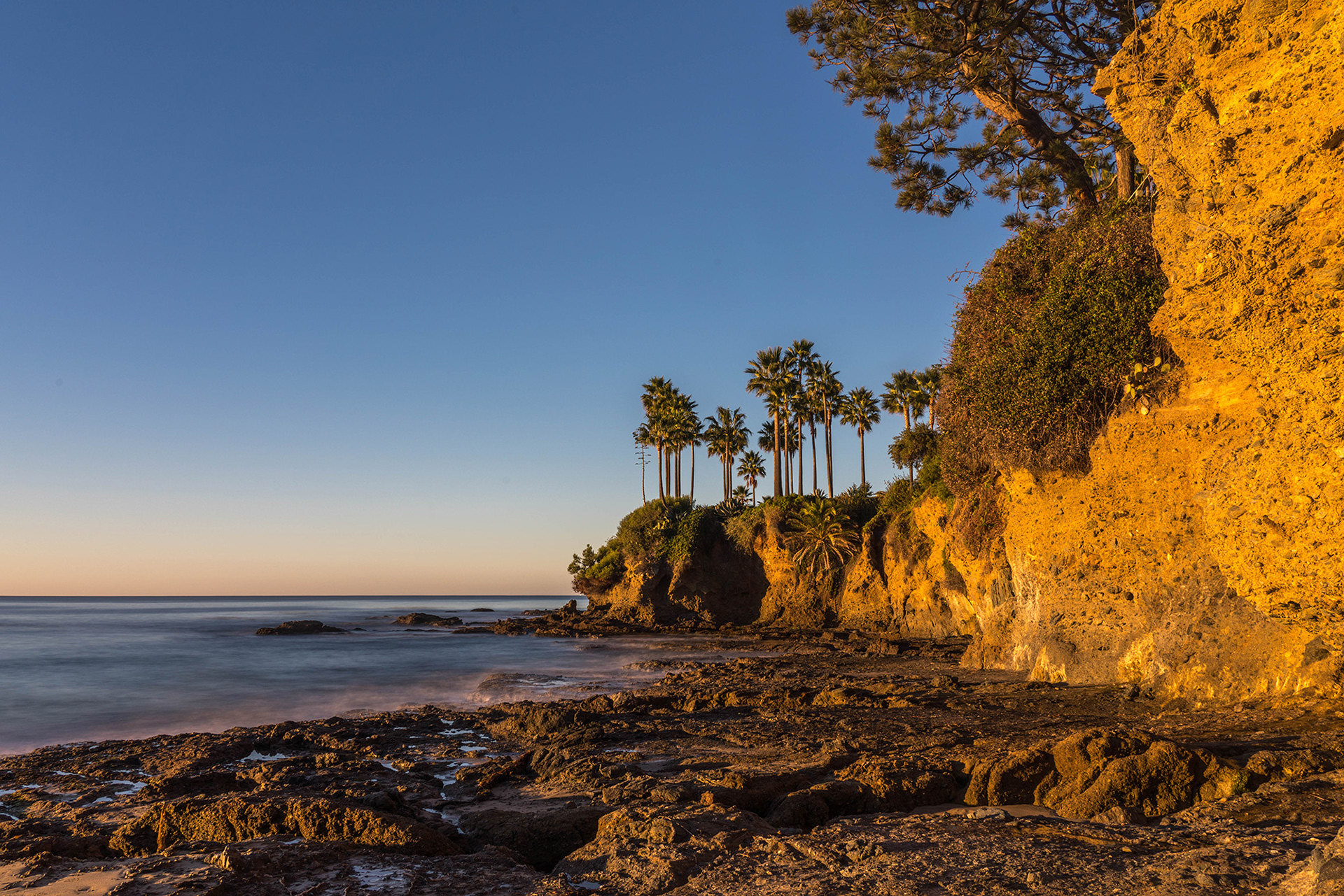 California rocky headland in the vibrant morning light