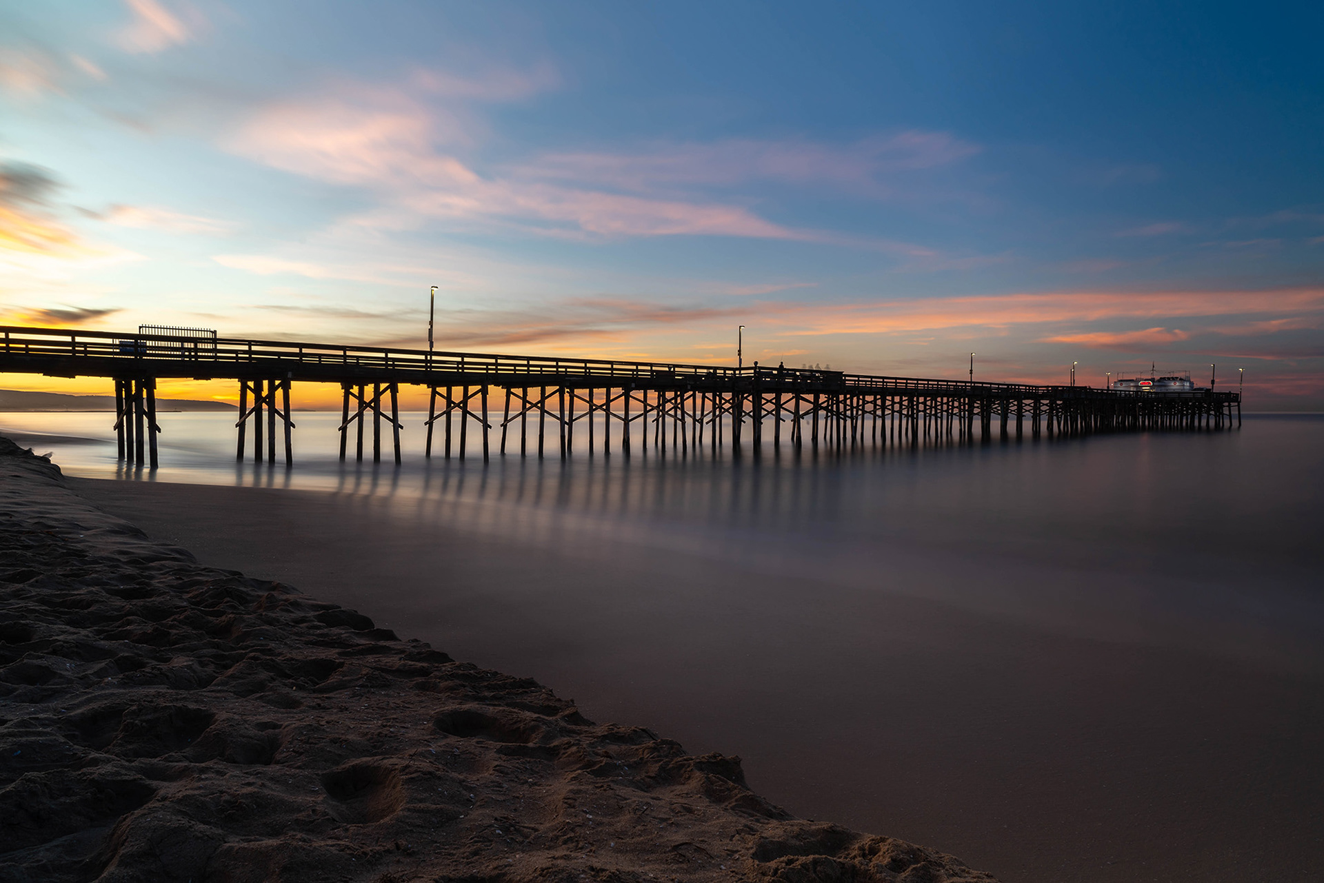 California pier in the early morning light