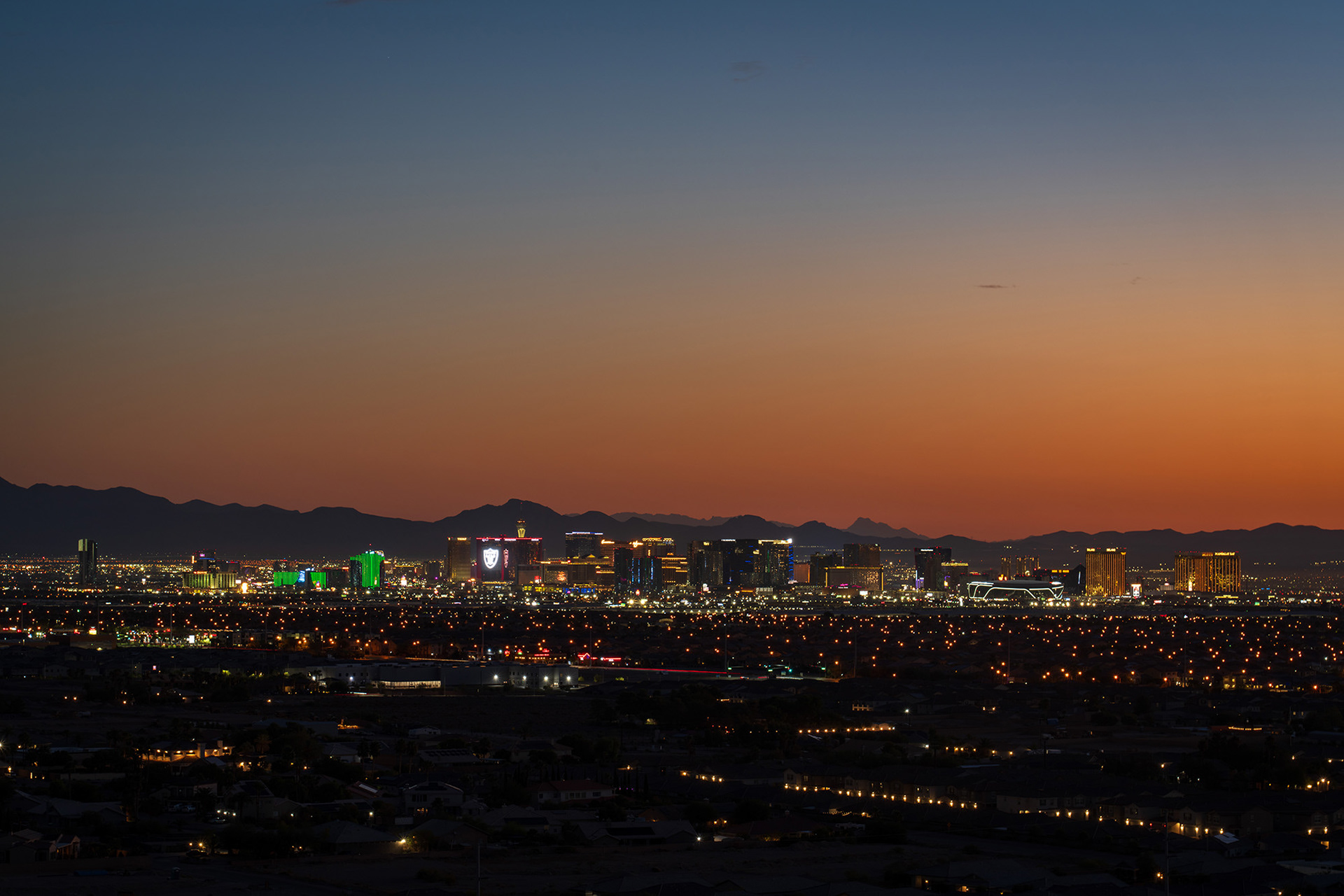 Las Vegas Nevada skyline at dawn