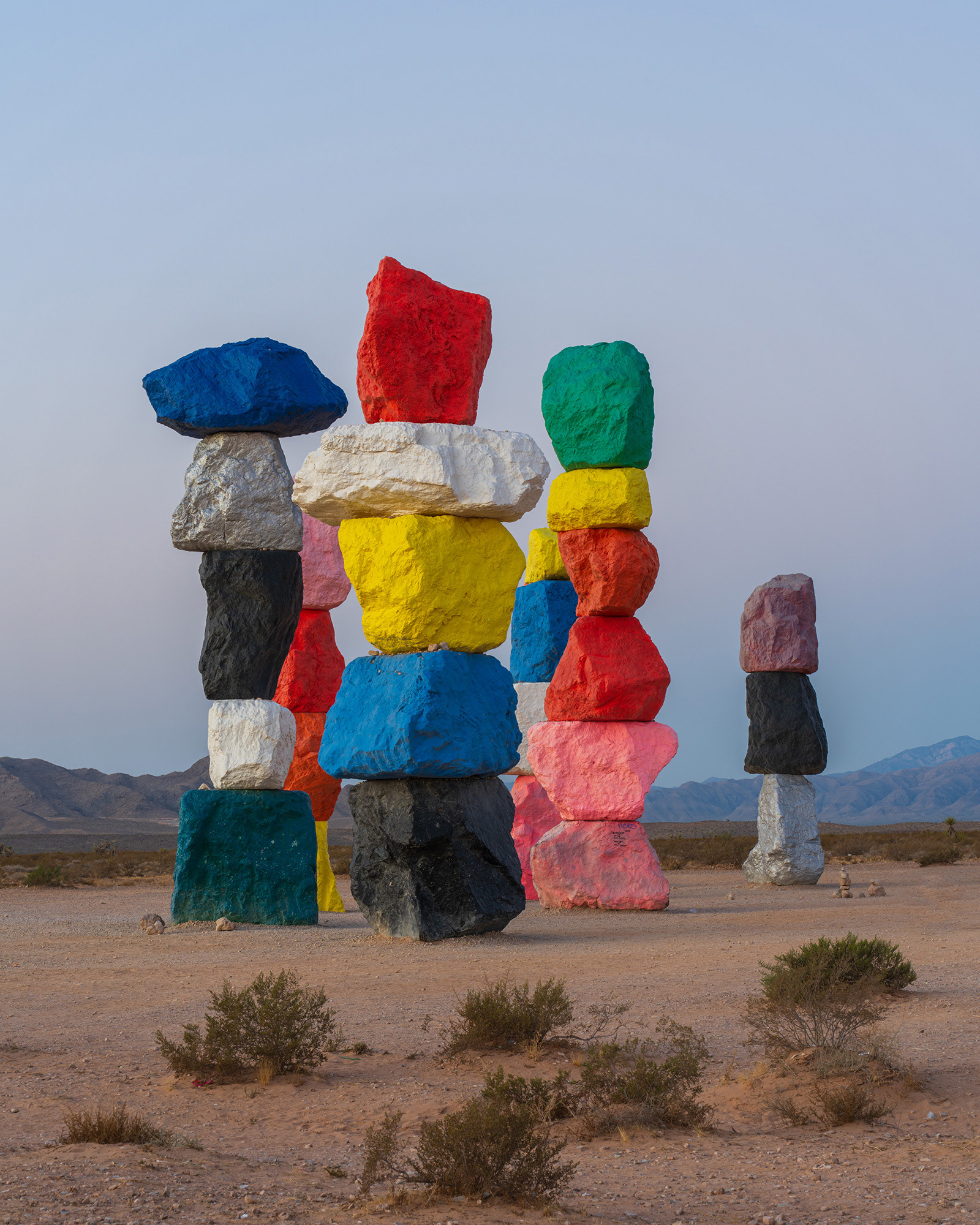 The stacks consist of locally sourced limestone boulders