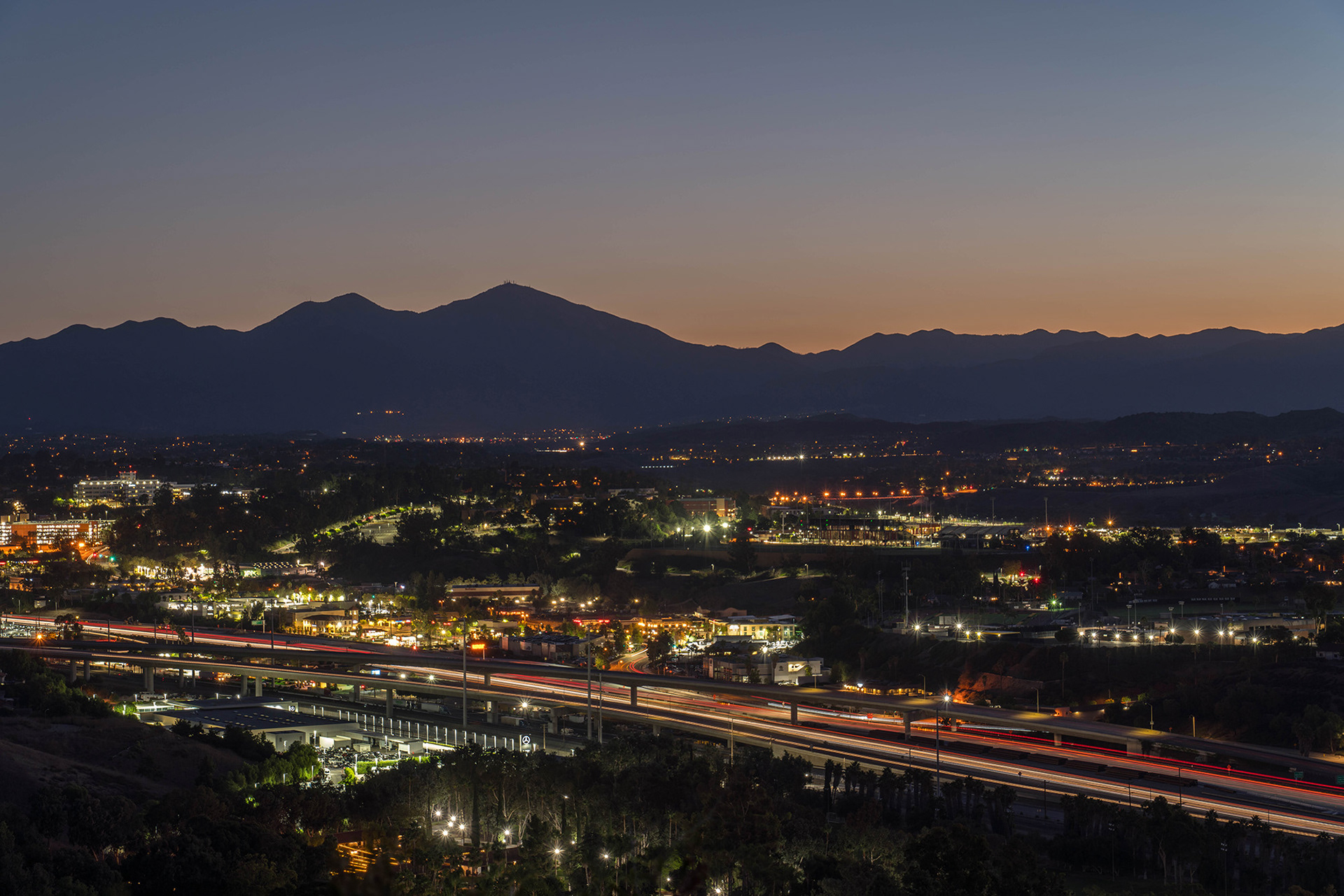 Saddleback Mountains in Orange County taken before dawn