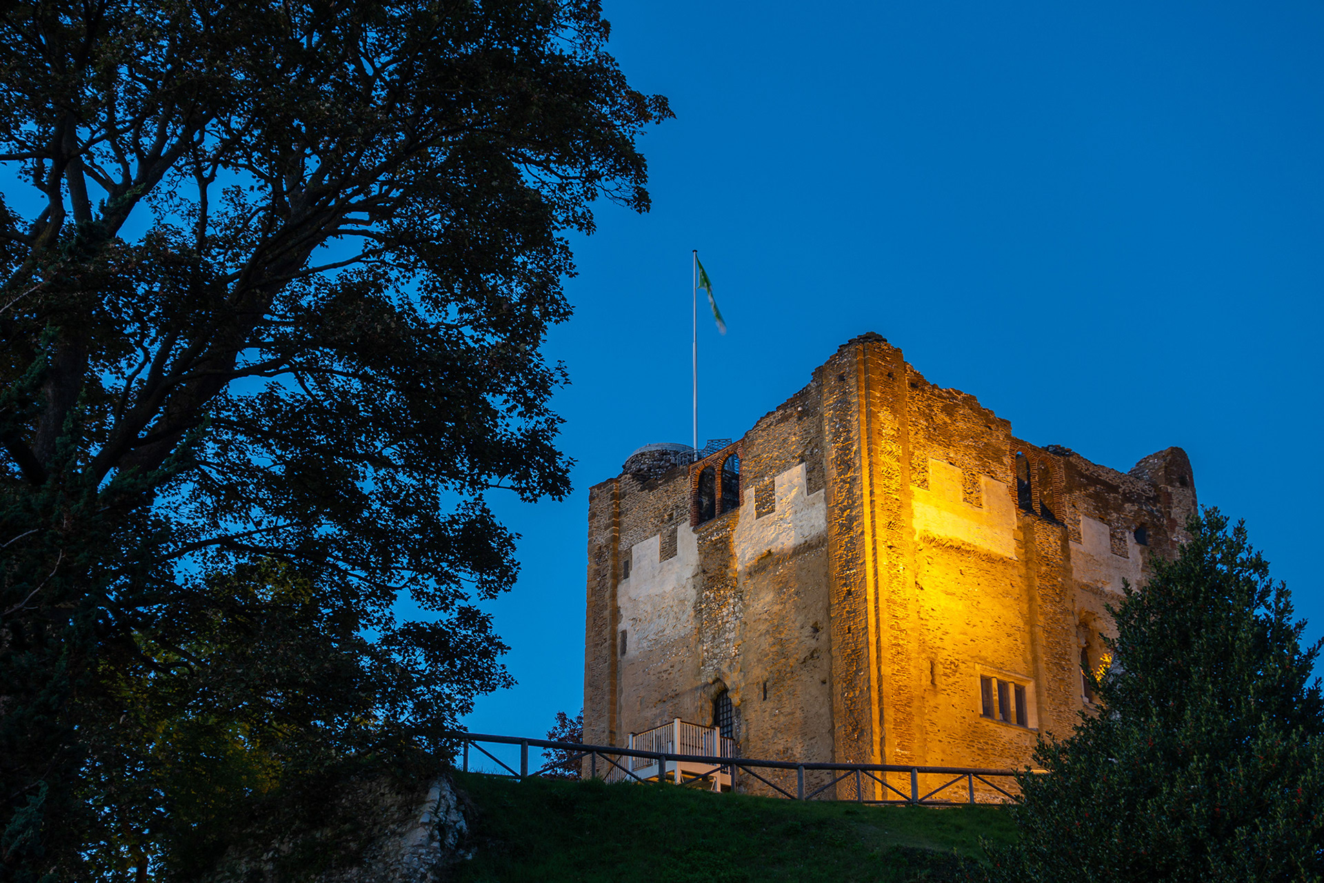 Floodlit castle