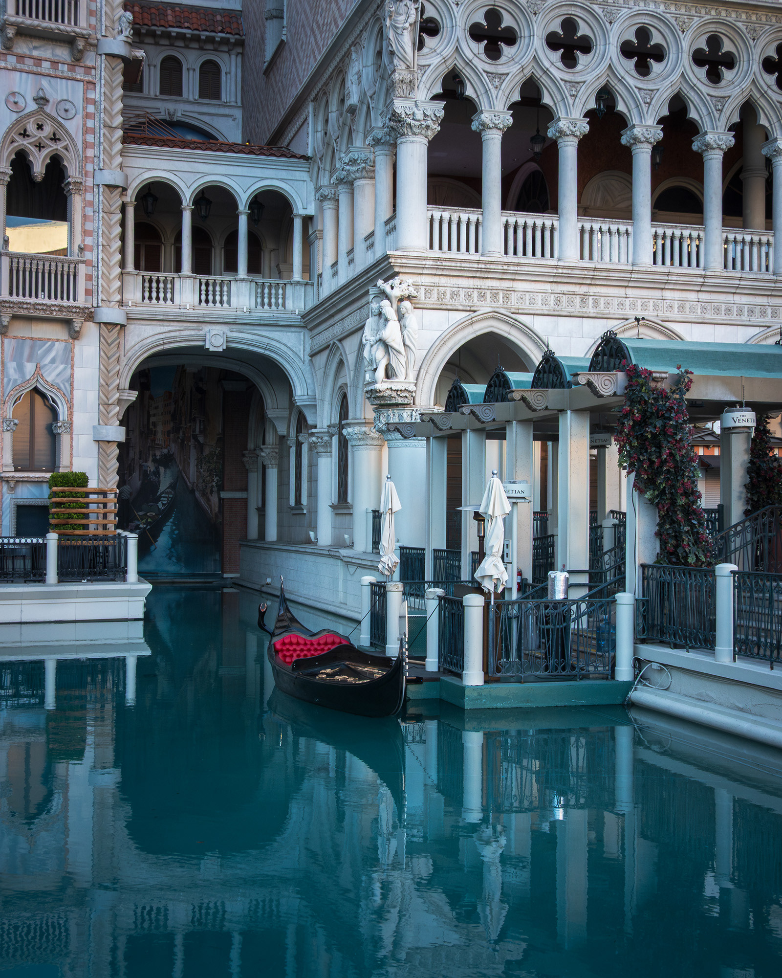 Lone Gondola waiting outside the Venetian in Las Vegas