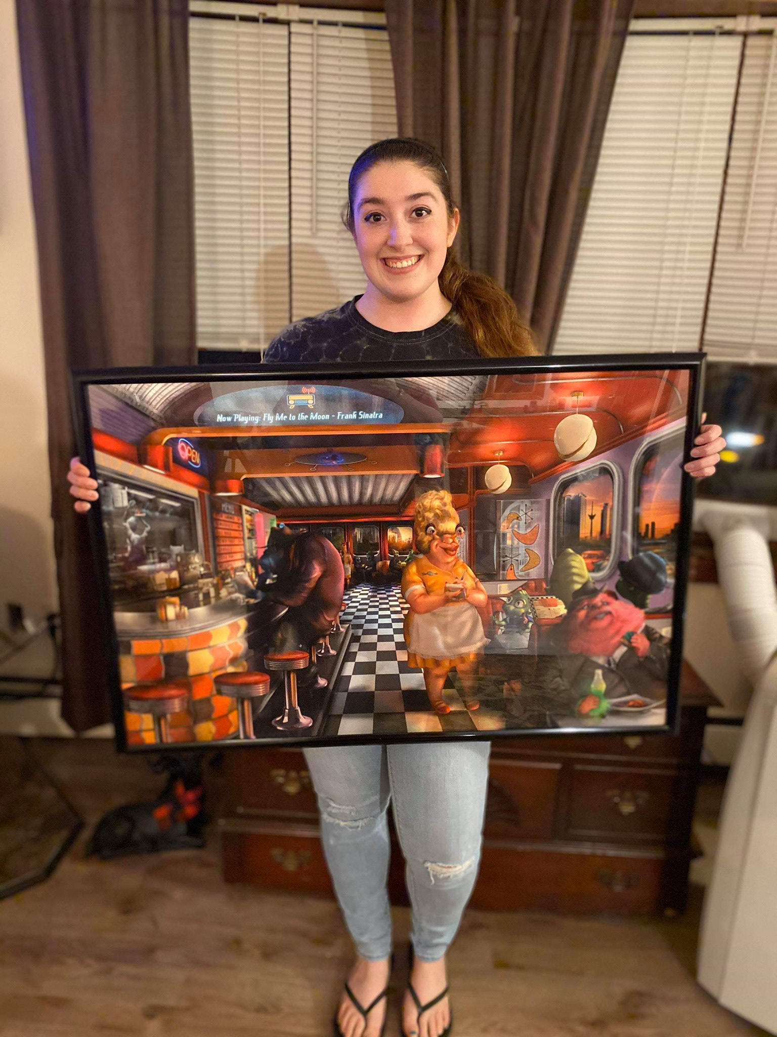 Original Piece: Dolli's Diner Triptych (Middle) Purchased by Ariana Tudino