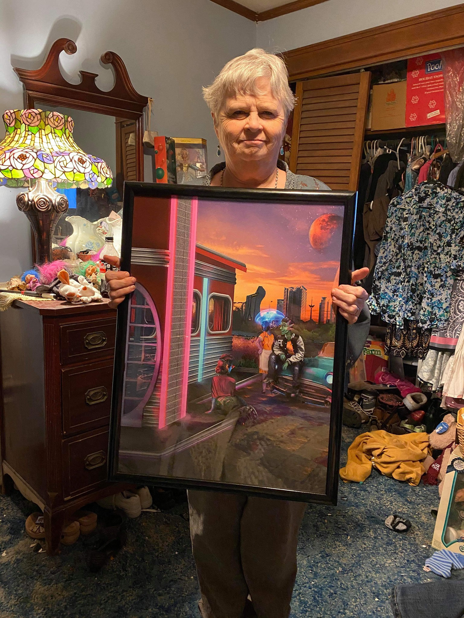 Original Piece: Dolli's Diner Triptych (Right) Purchased by Denise Wolf