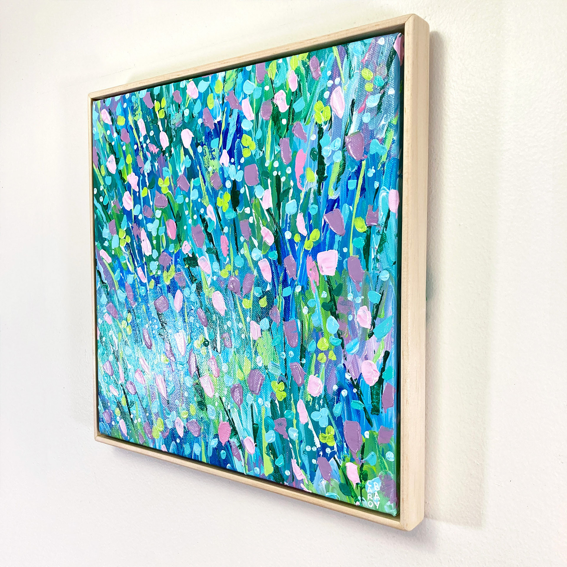 Painting on studio wall - side view