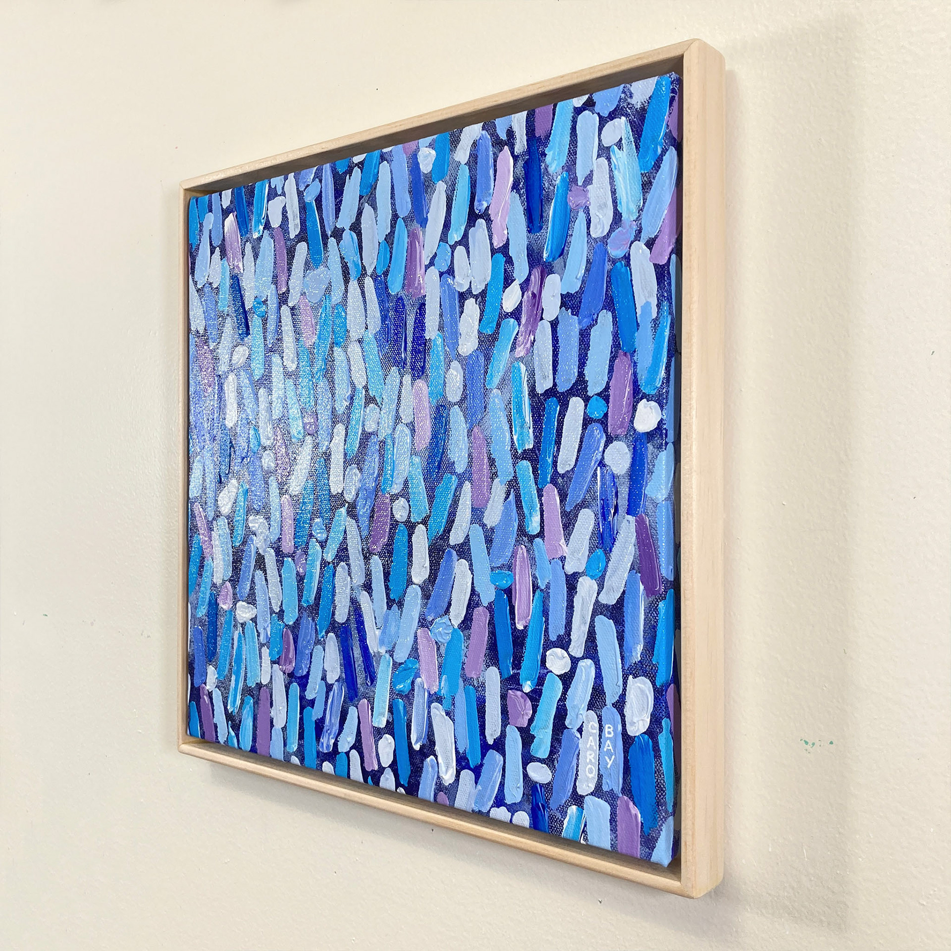 Painting on studio wall - side view