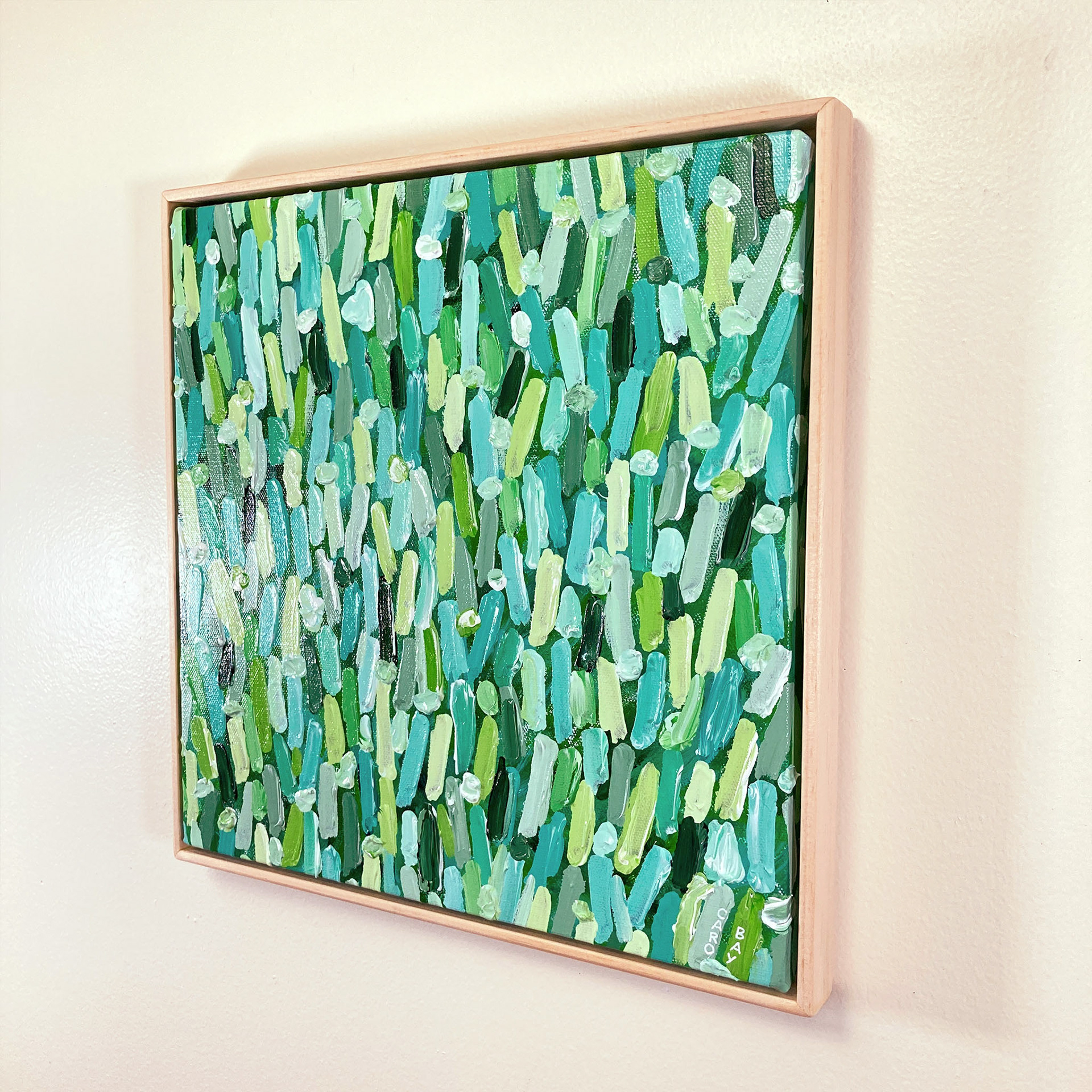Painting on studio wall - side view